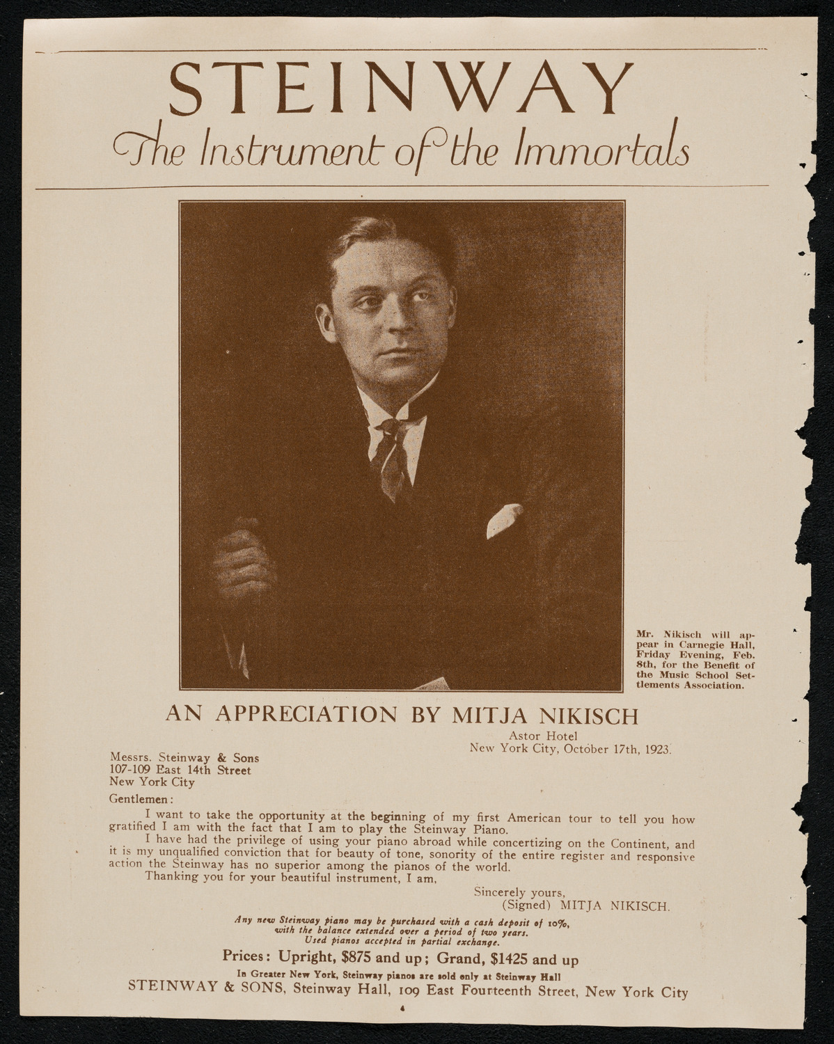 New York Philharmonic, February 8, 1924, program page 4