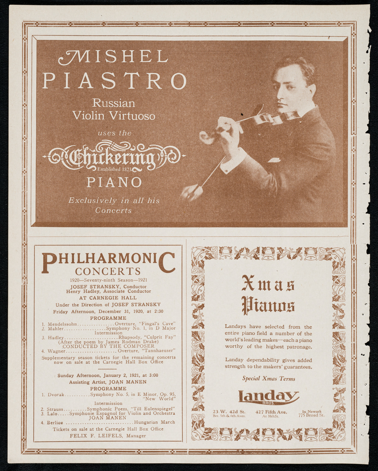 National Symphony Orchestra, December 25, 1920, program page 12