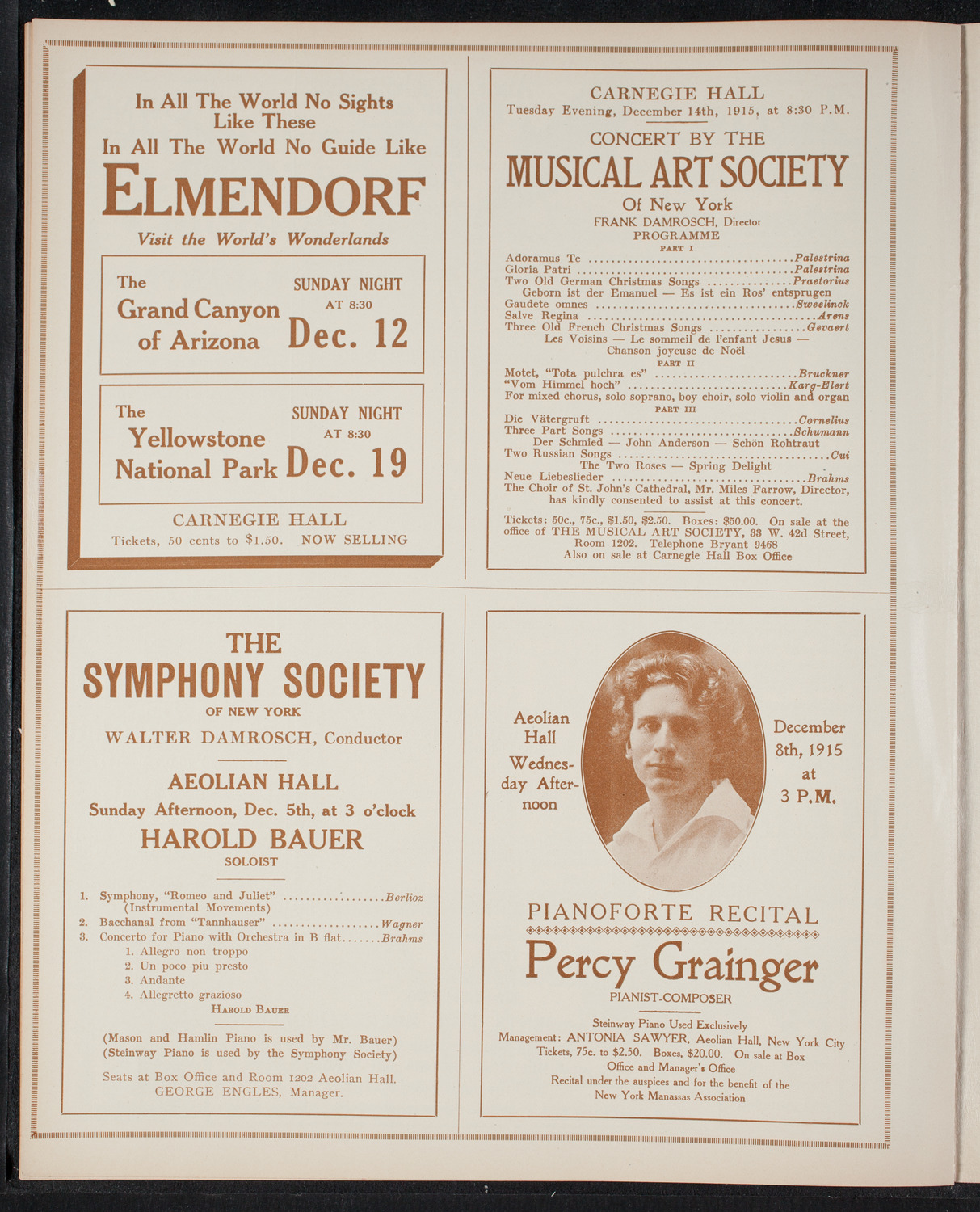 New York Philharmonic, December 4, 1915, program page 8