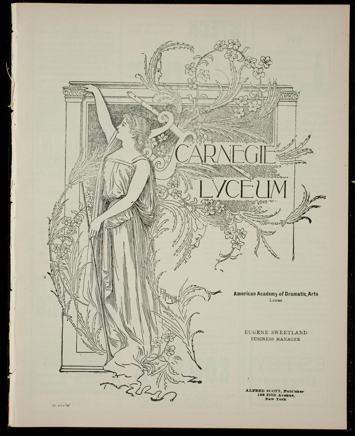 New York University Glee, Banjo, and Mandolin Clubs, April 14, 1904, program page 1