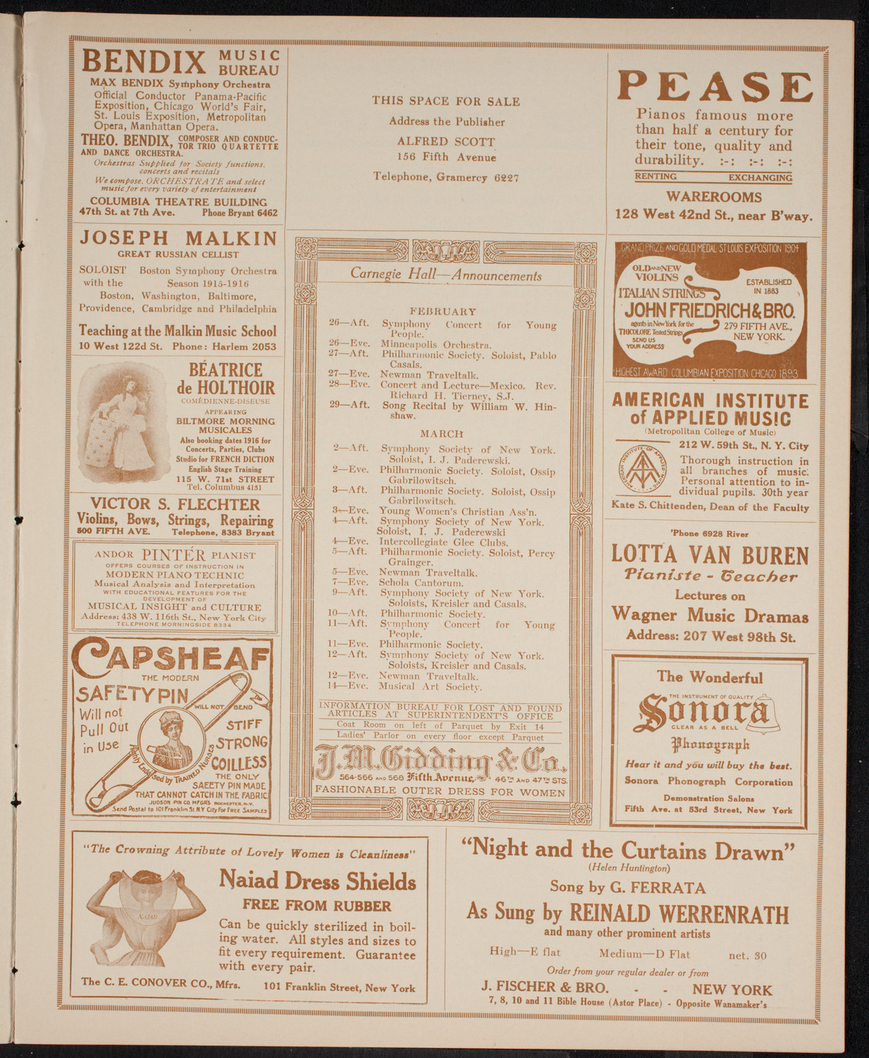 Yale Glee, Banjo and Mandolin Clubs, February 25, 1916, program page 3