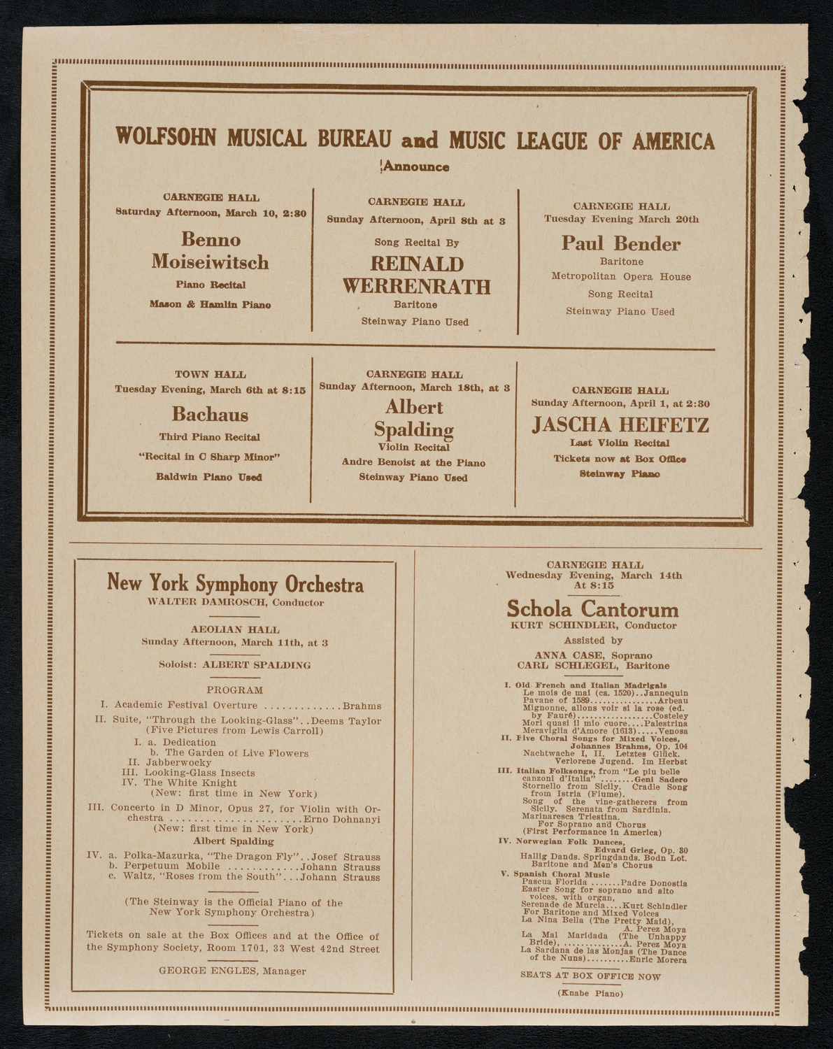 Jewish Ministers Cantors Association of America, March 4, 1923, program page 8