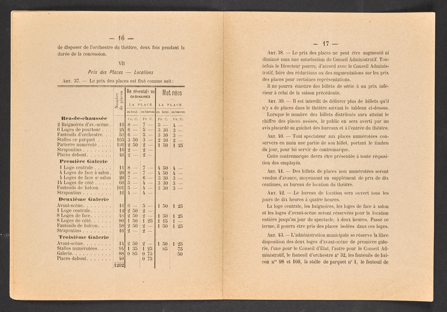 Convention et Cahier de Charges pour l'exploitation du Theatre de Genève (1891-1892), page 9 of 13