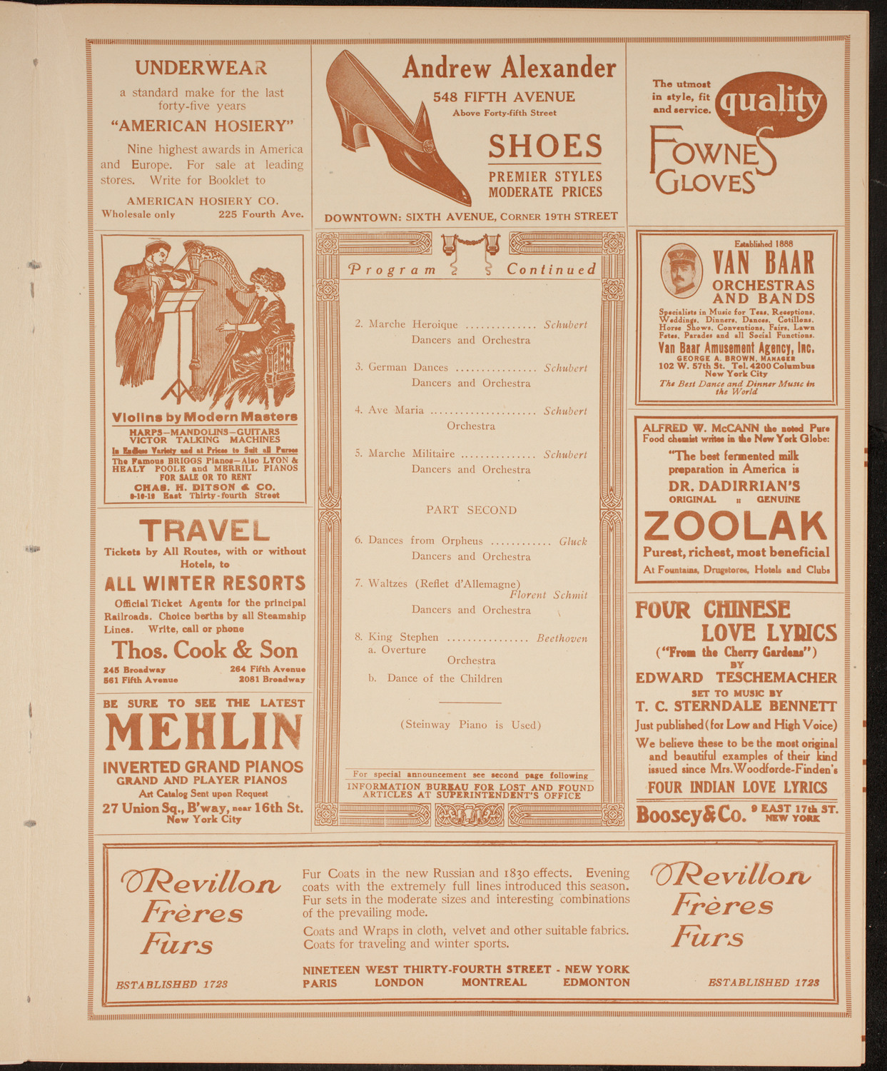 New York Symphony Orchestra, December 3, 1914, program page 8