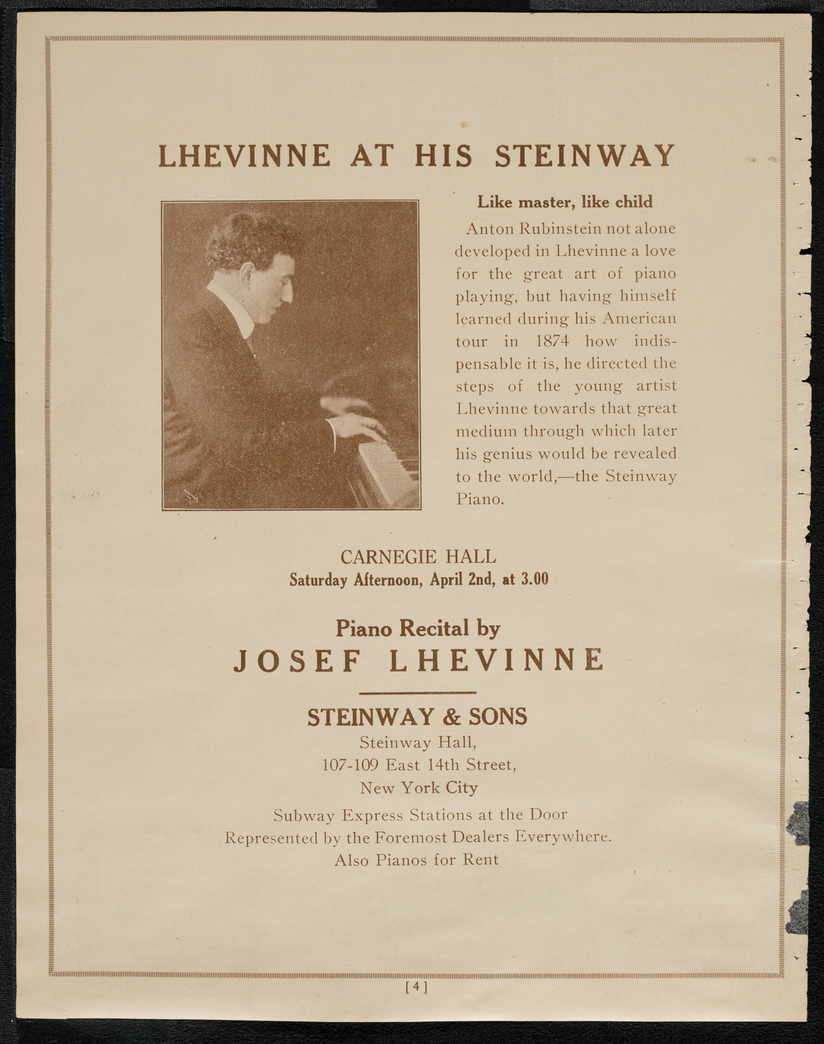 National Association of Harpists, March 29, 1921, program page 4