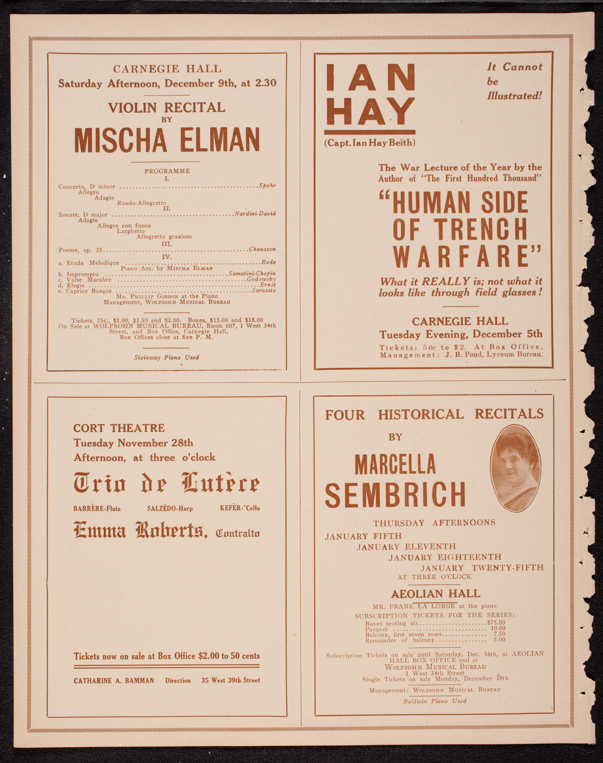 New York Symphony Orchestra, November 23, 1916, program page 10