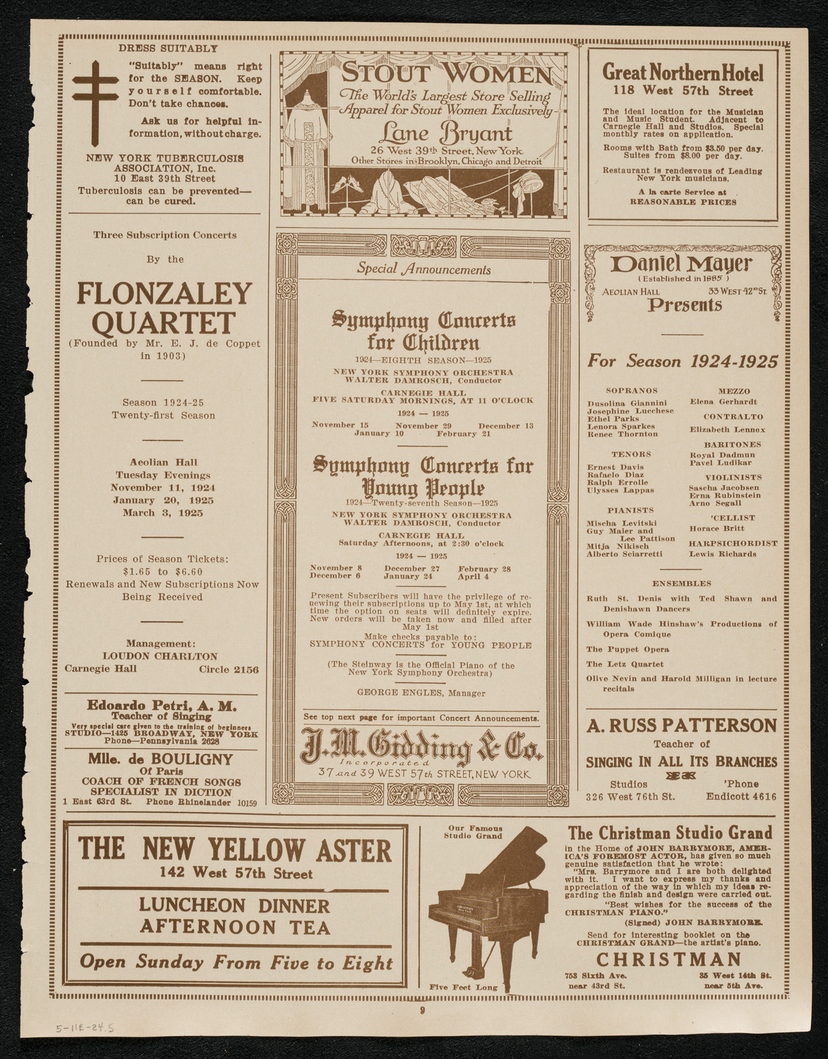 Benefit: American Committee for Relief of German Children, May 11, 1924, program page 9