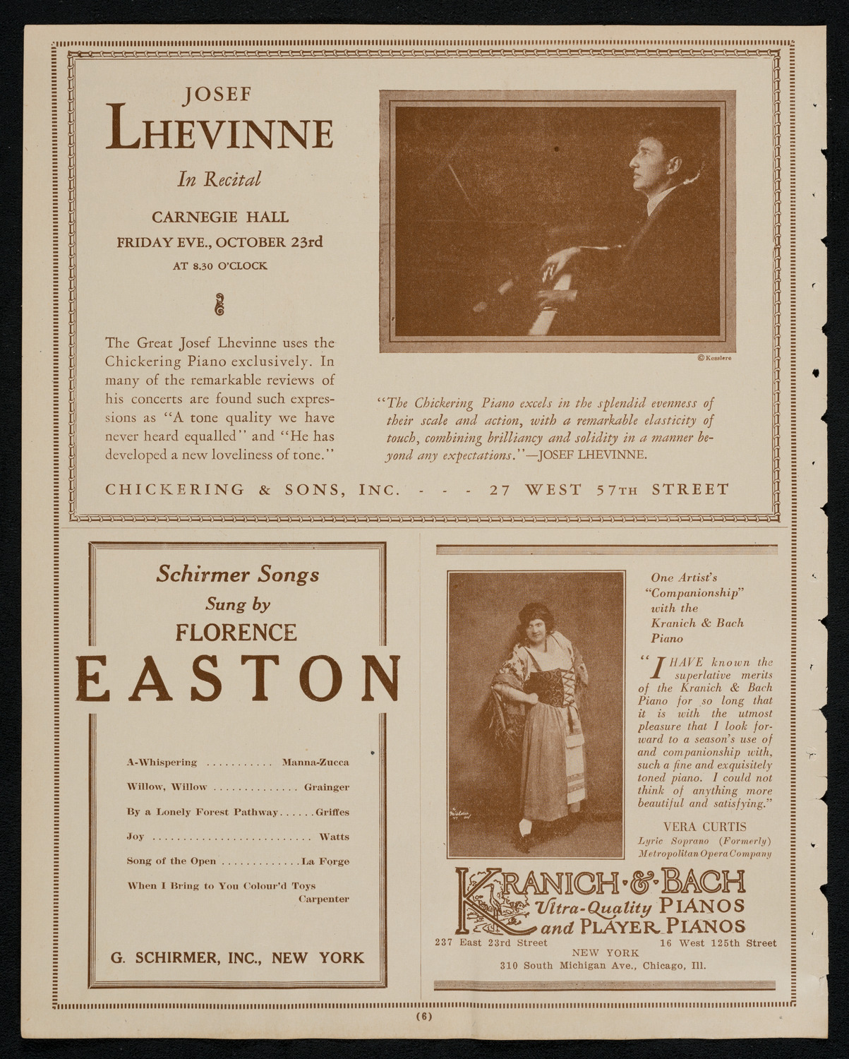 Florence Easton, Soprano, October 22, 1925, program page 6