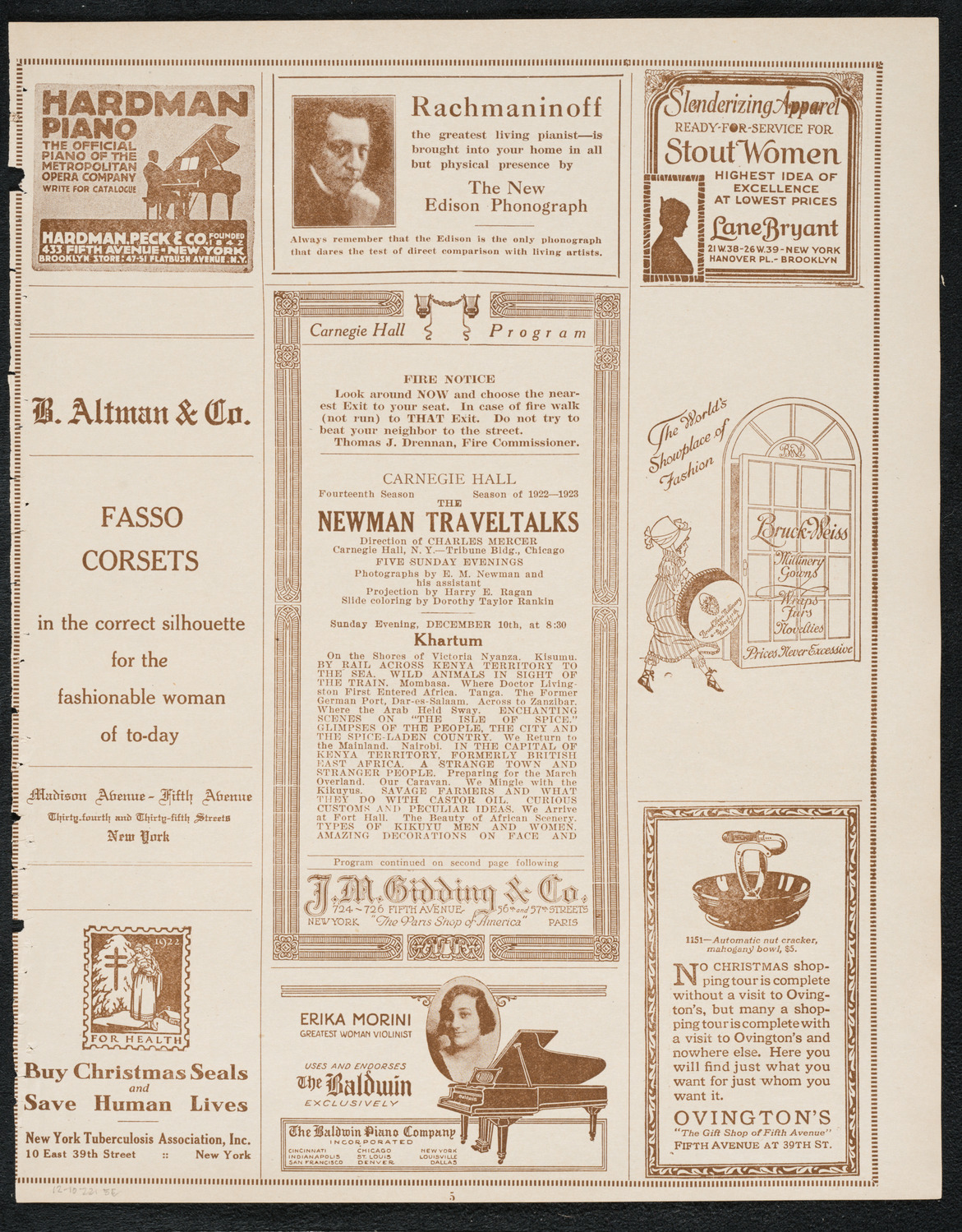 Newman Traveltalks: Khartum, December 10, 1922, program page 5