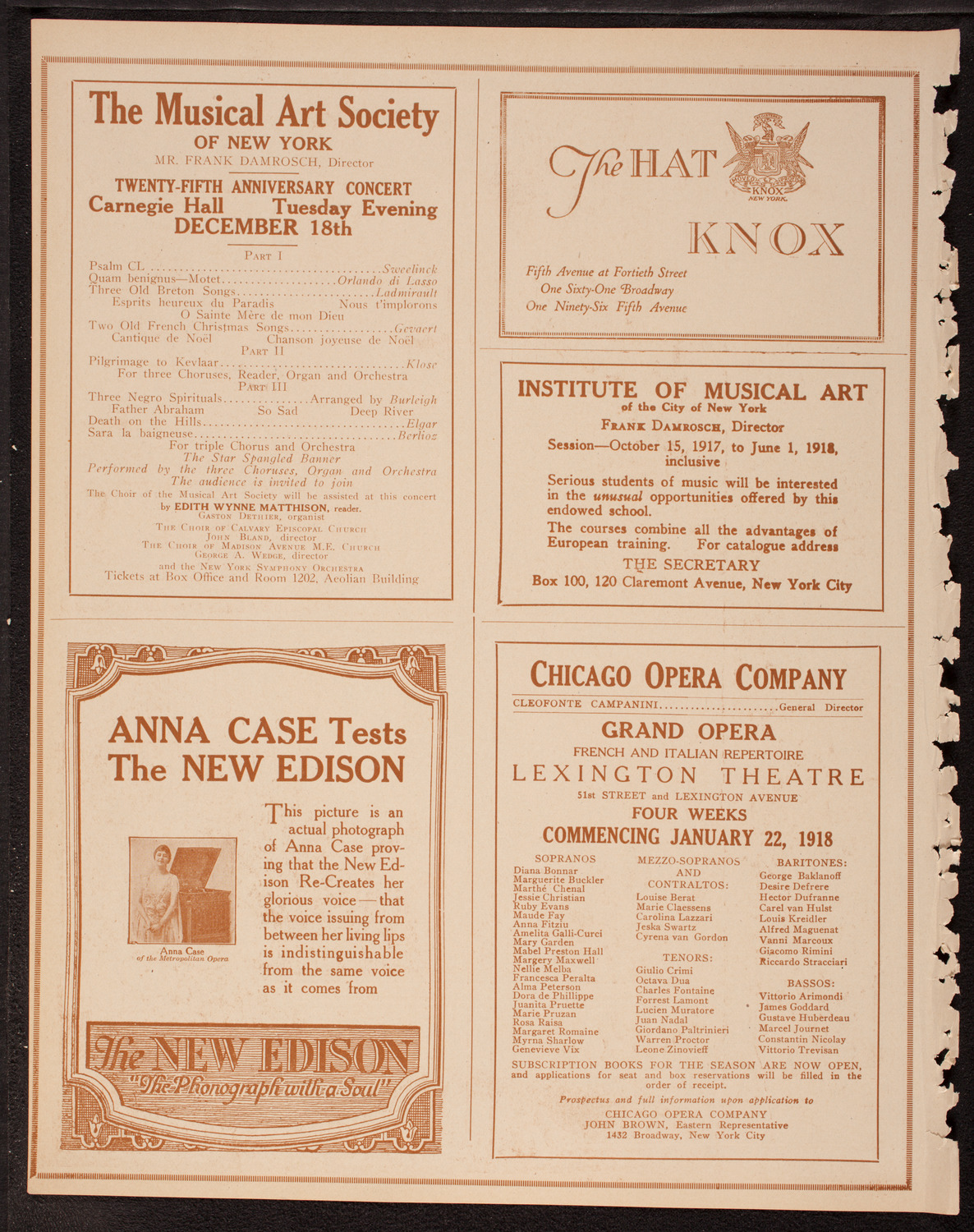 New York Philharmonic, December 16, 1917, program page 2