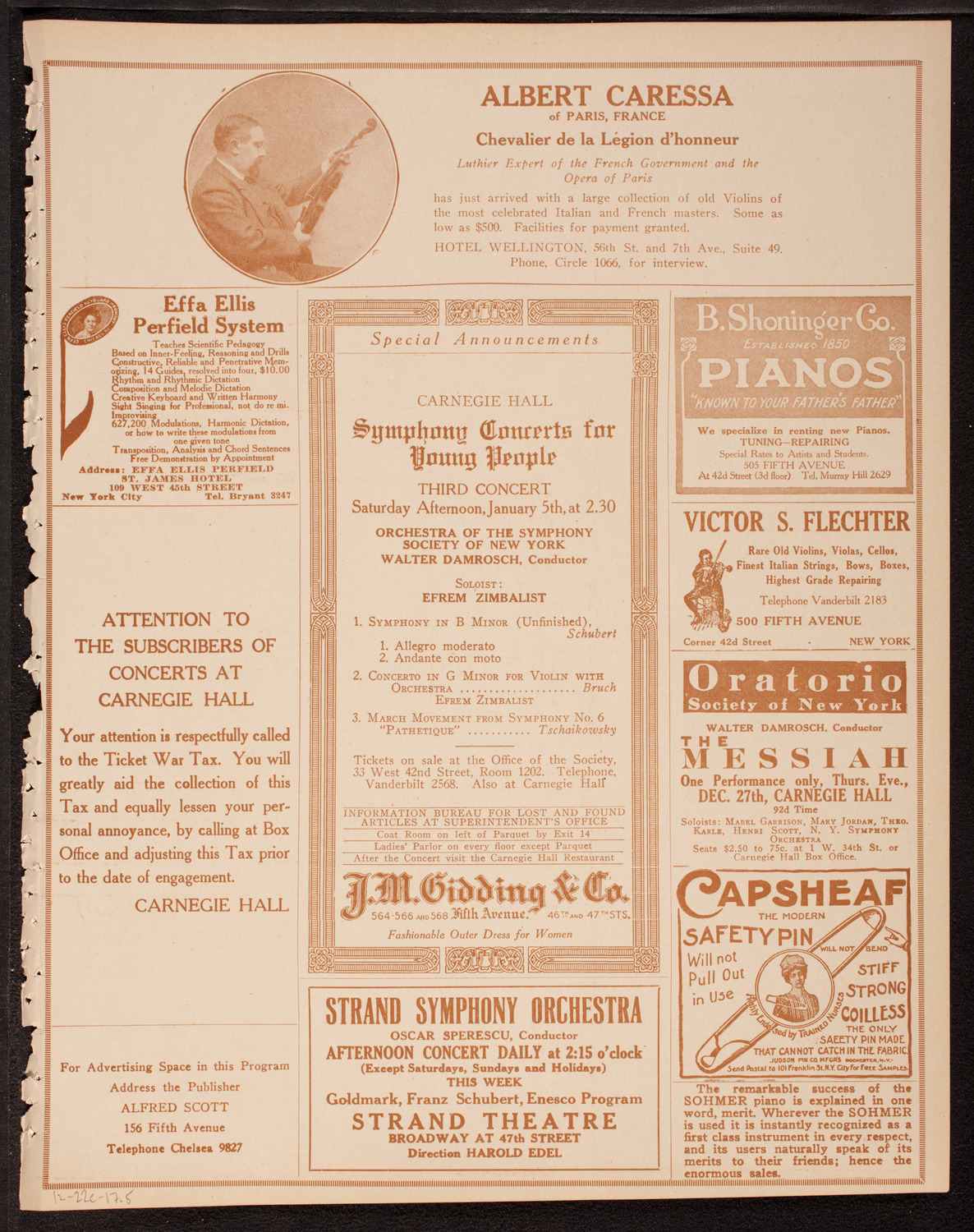 Choral Art Club of Brooklyn, December 22, 1917, program page 9