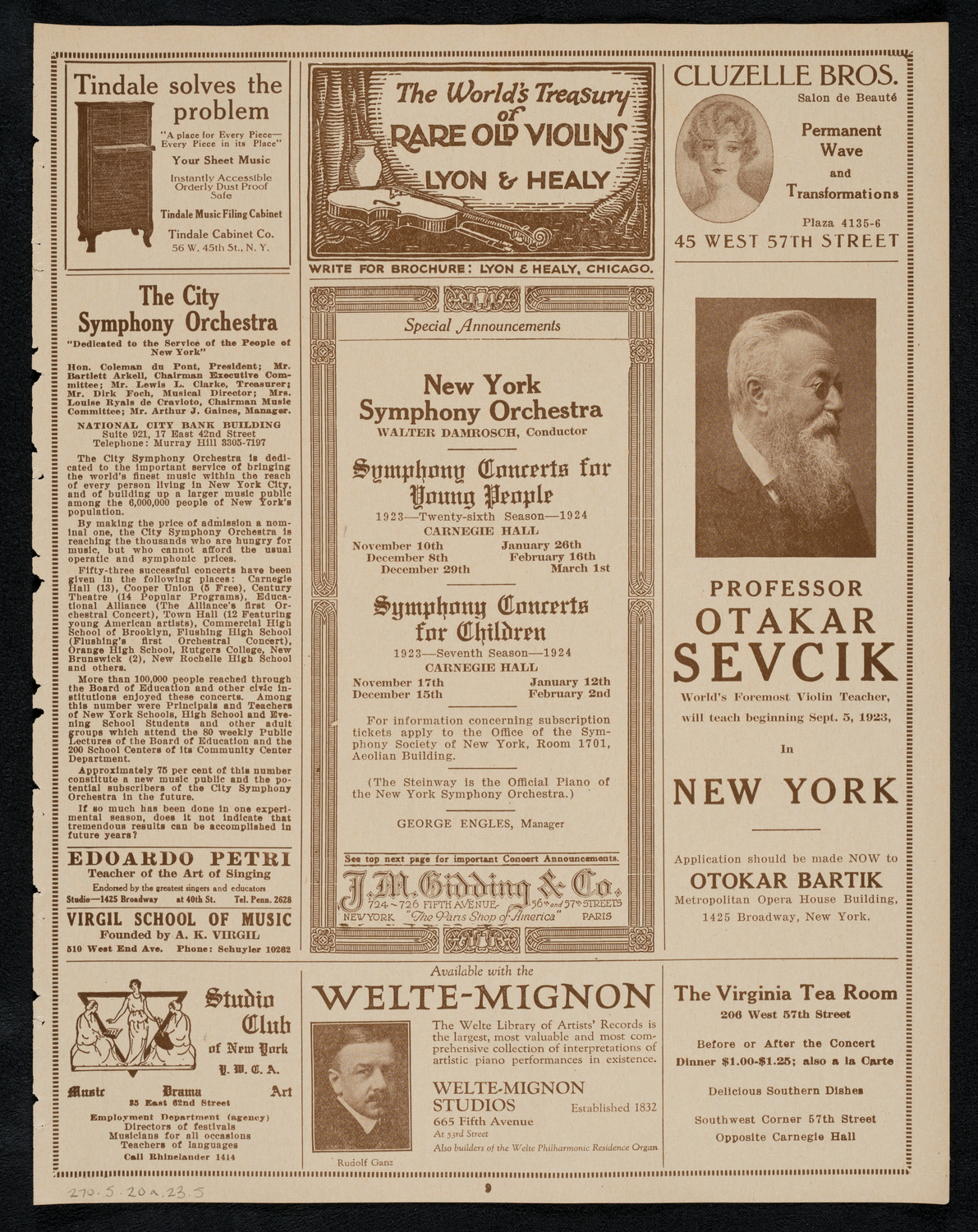 Mischa Elman, Violin, with Orchestra, May 20, 1923, program page 9