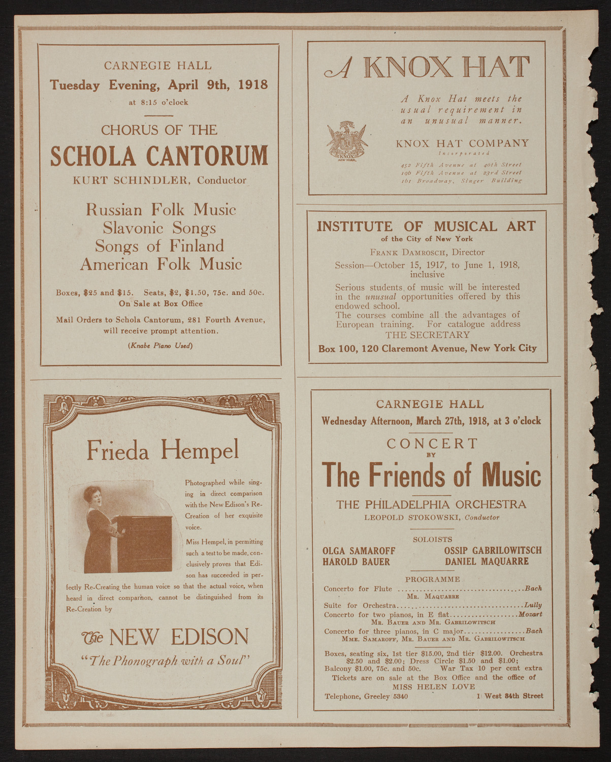 New York Philharmonic, March 22, 1918, program page 2