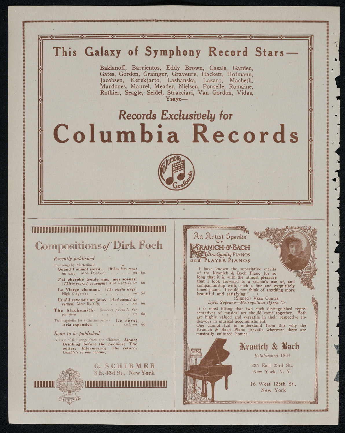 National Symphony Orchestra, February 15, 1921, program page 6