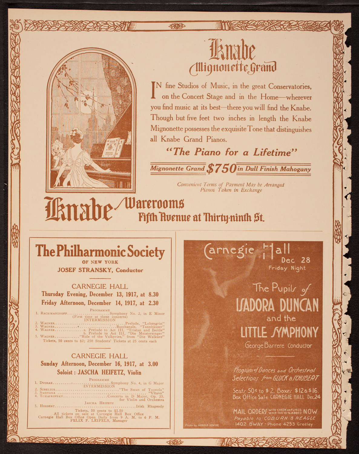 Home Symphony Concert: New York Philharmonic, December 12, 1917, program page 12