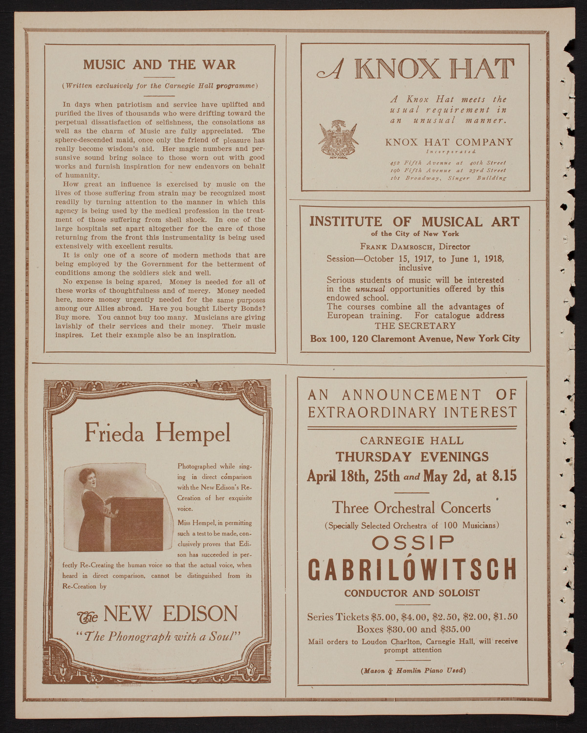 Schola Cantorum of New York, April 9, 1918, program page 2