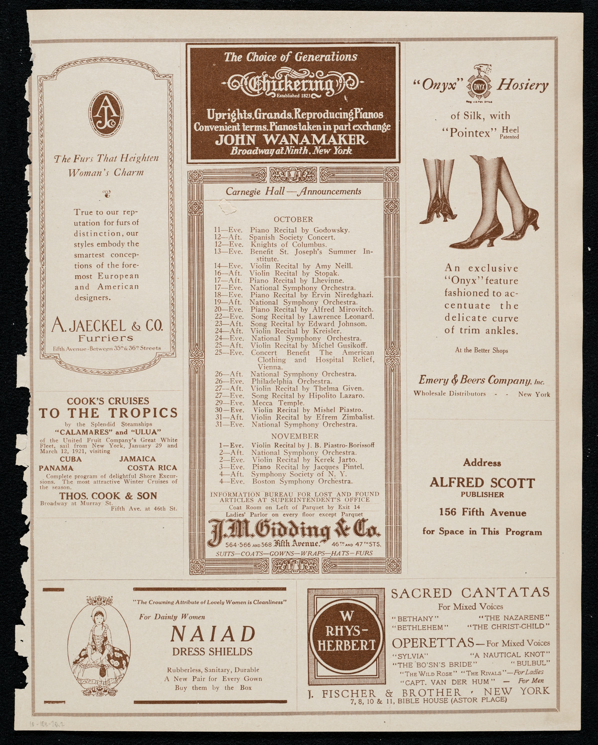 The Goldman Concert Band, October 10, 1920, program page 3