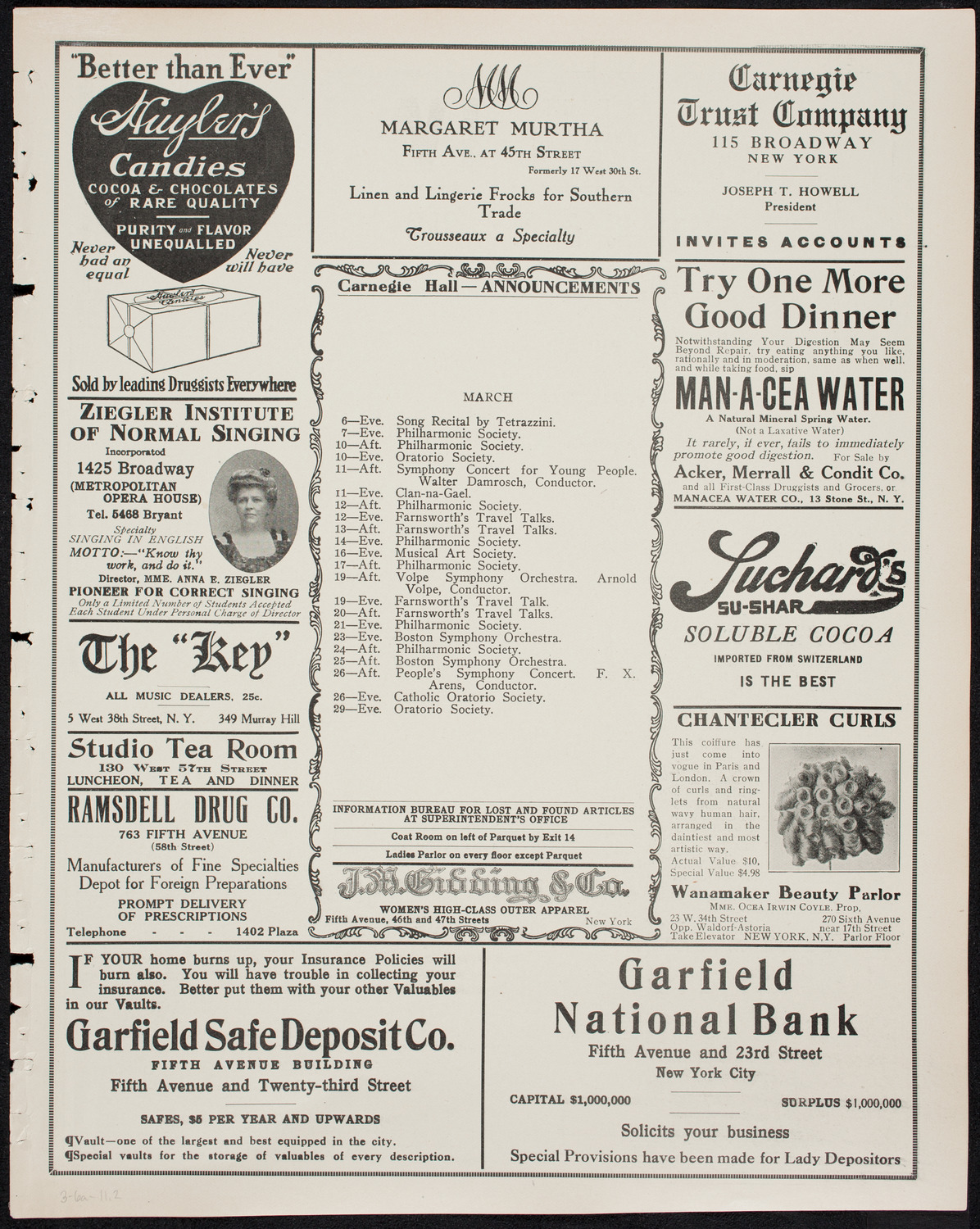 Farnsworth's Travel Talks, March 6, 1911, program page 3