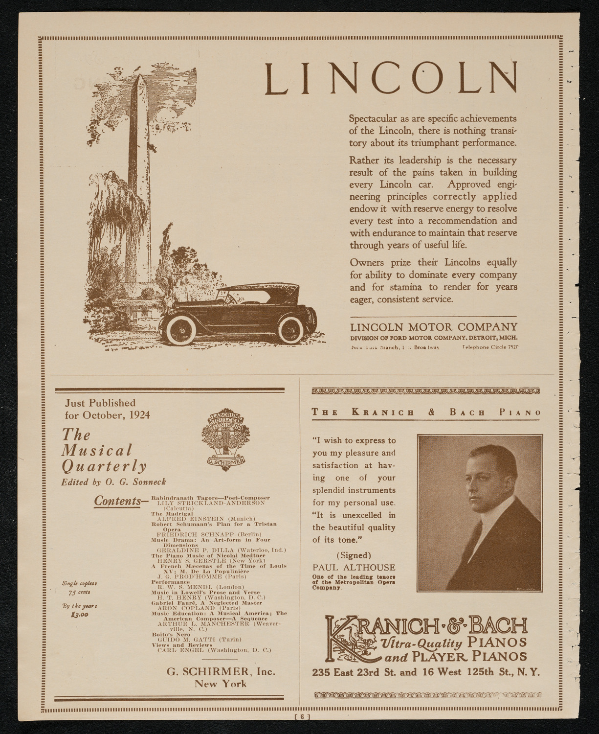 Columbus Day Celebration, October 12, 1924, program page 6