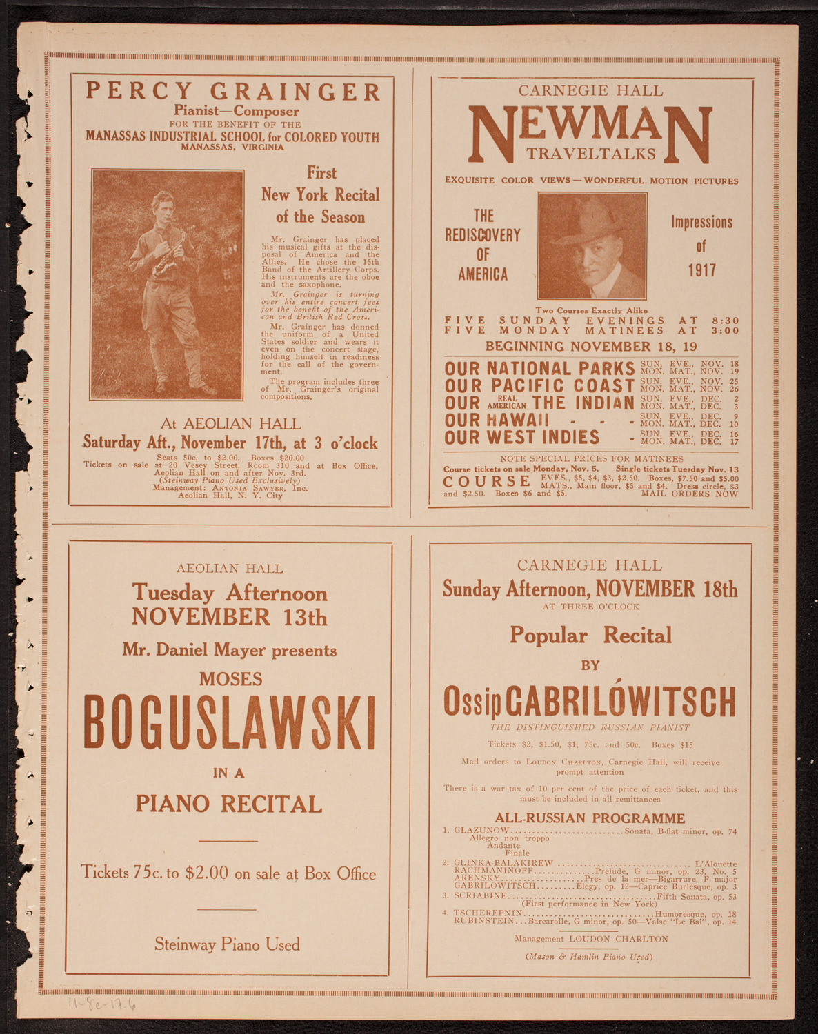 Boston Symphony Orchestra, November 8, 1917, program page 11