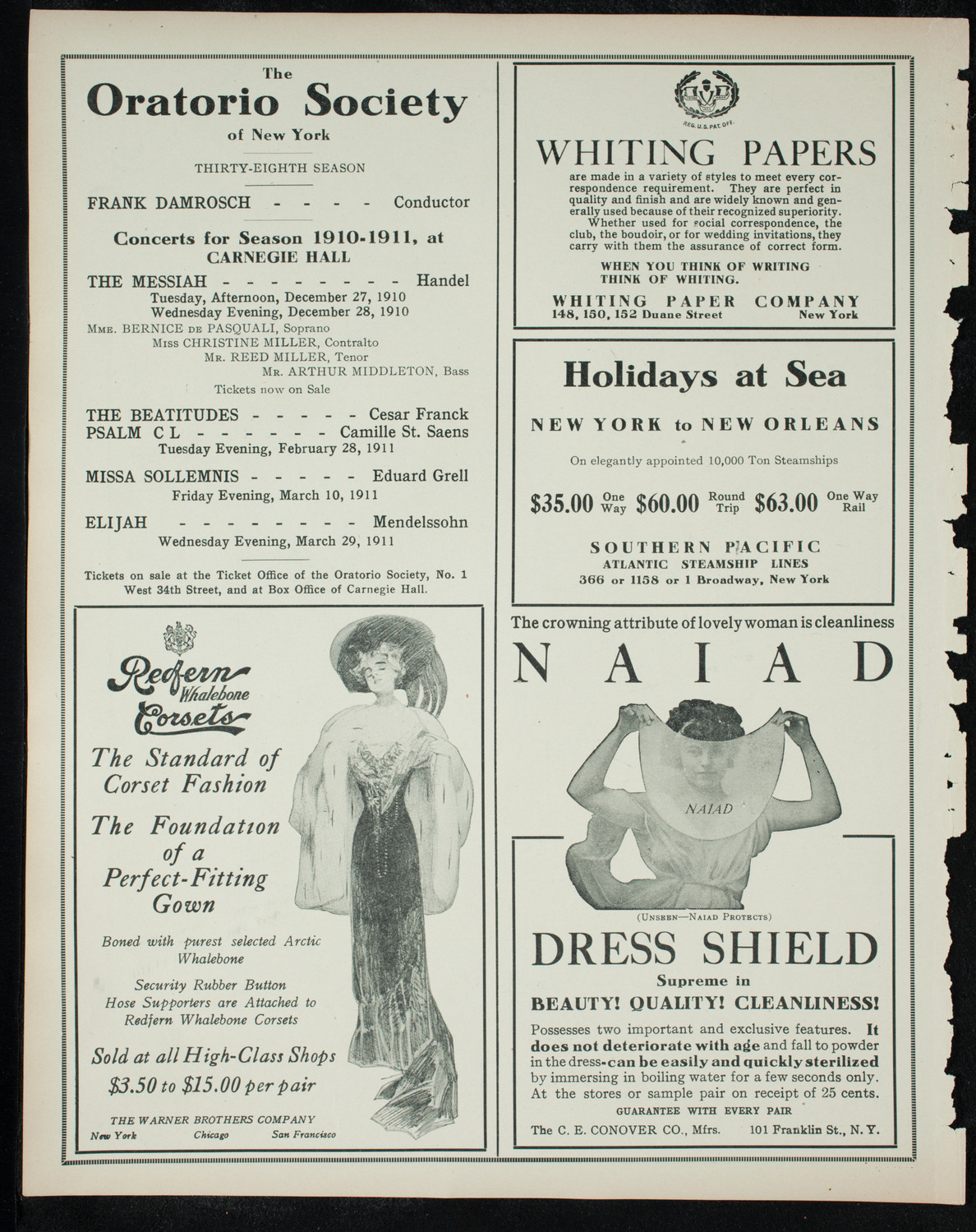 Musical Art Society of New York, December 22, 1910, program page 2