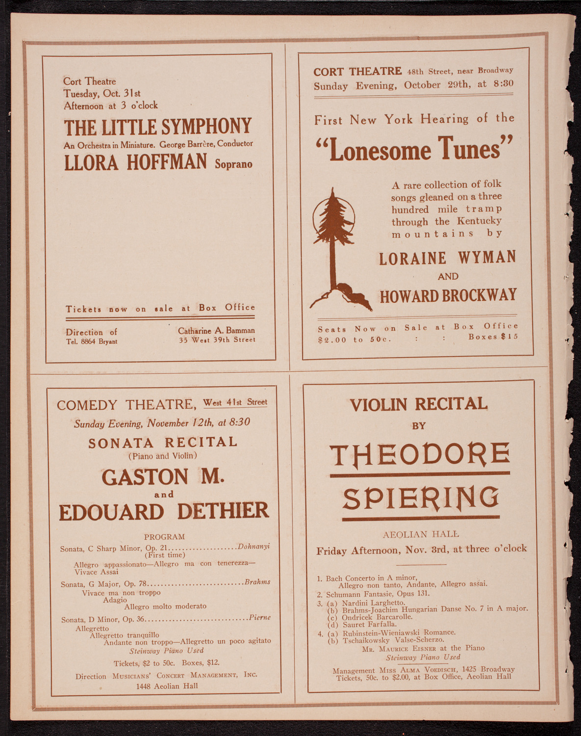 New York Philharmonic, October 26, 1916, program page 10