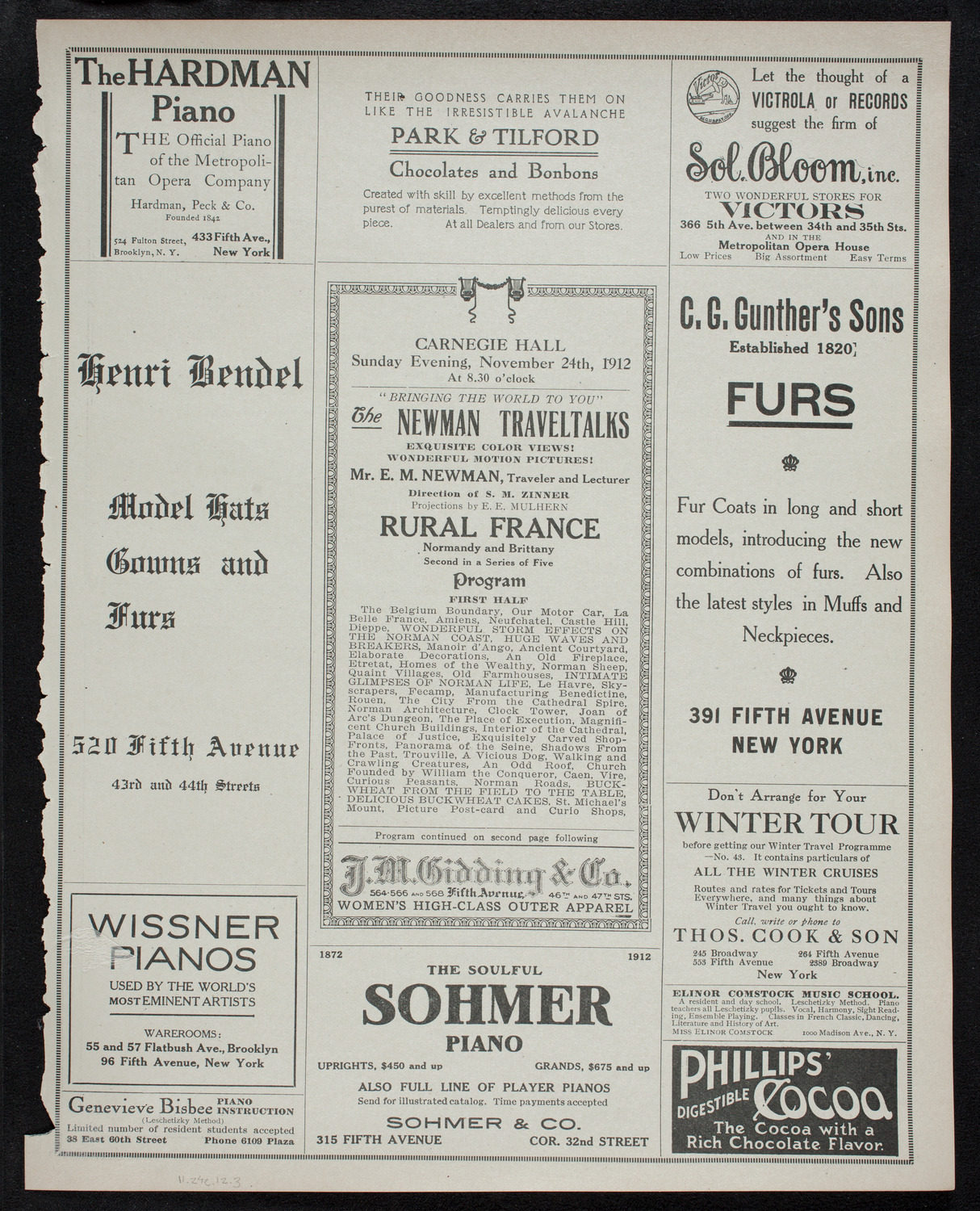 Newman Traveltalks: Rural France, November 24, 1912, program page 5