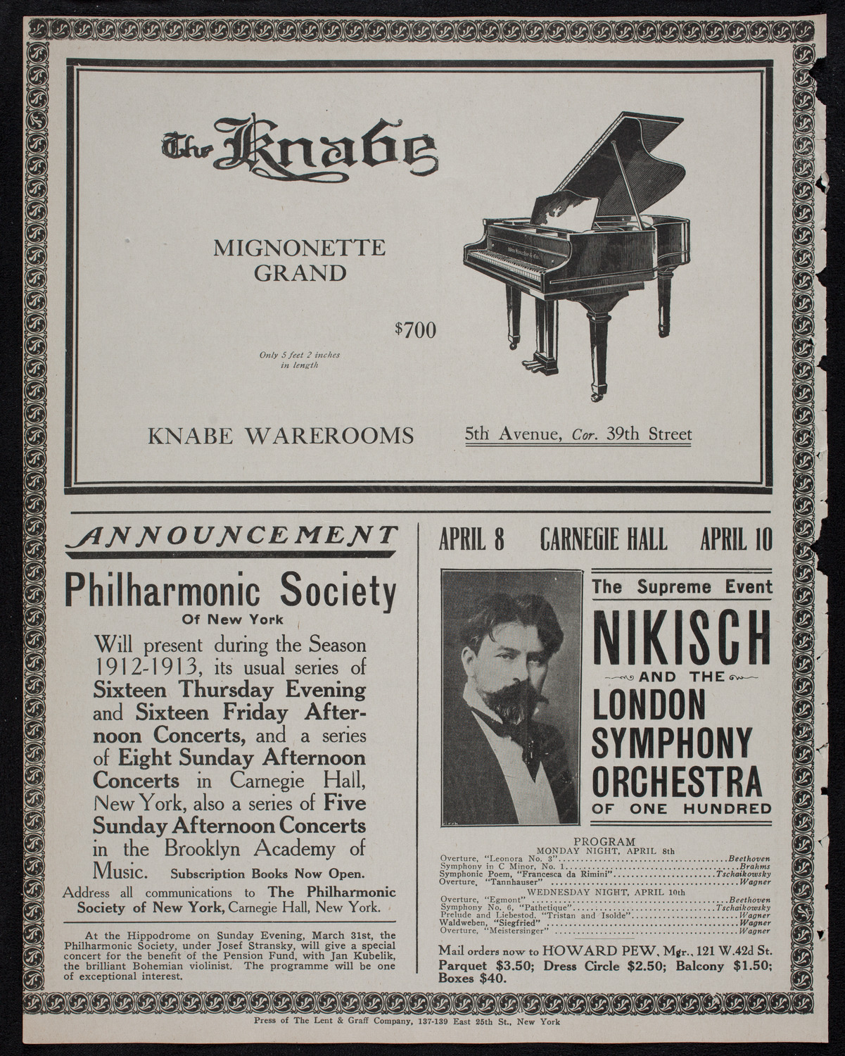 Brahms Festival: New York Symphony Orchestra and Oratorio Society of New York, March 30, 1912, program page 12