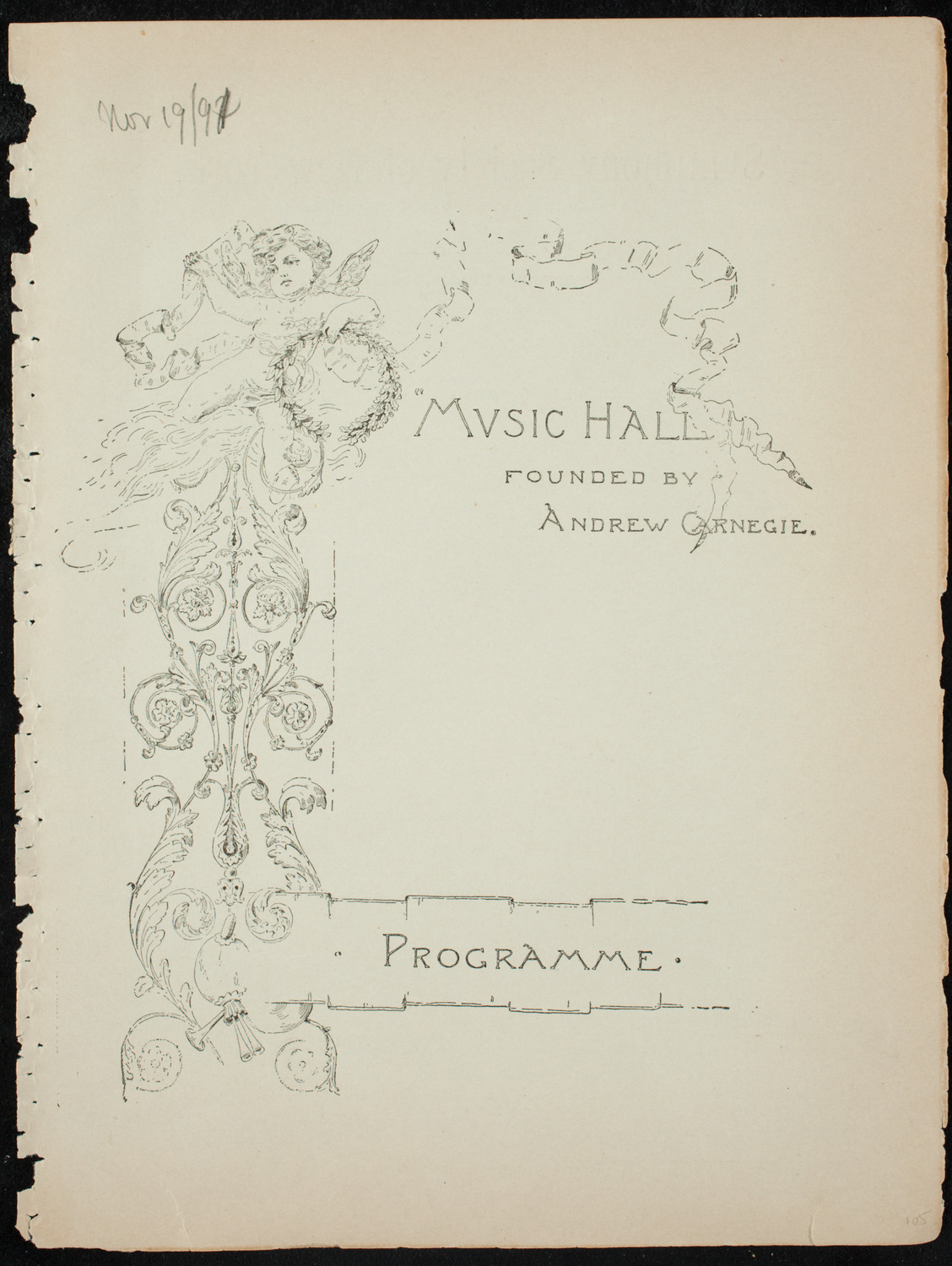 Beethoven String Quartette, November 19, 1891, program page 1