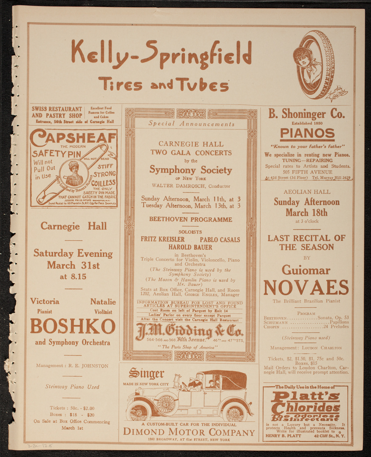 New York Philharmonic, March 2, 1917, program page 9