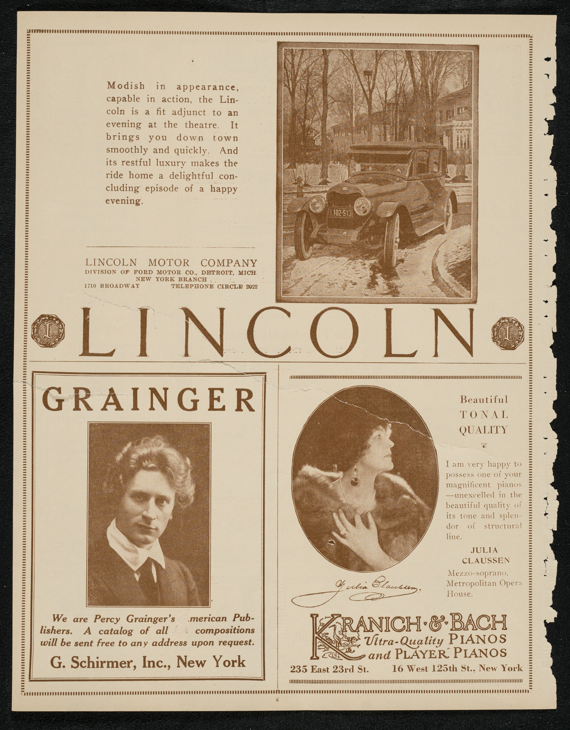 Philadelphia Orchestra, March 11, 1924, program page 6