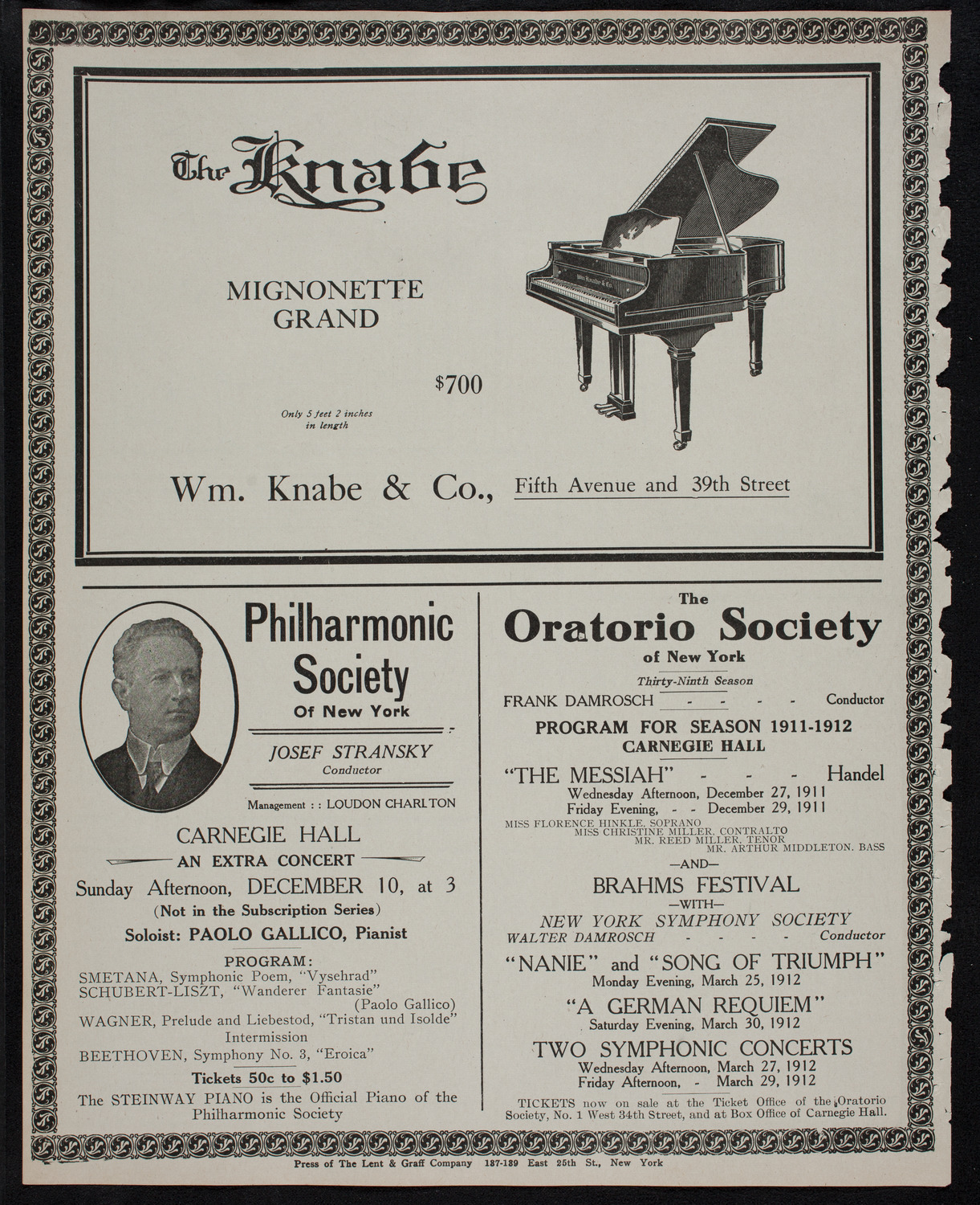 Russian Symphony Society of New York, December 2, 1911, program page 12