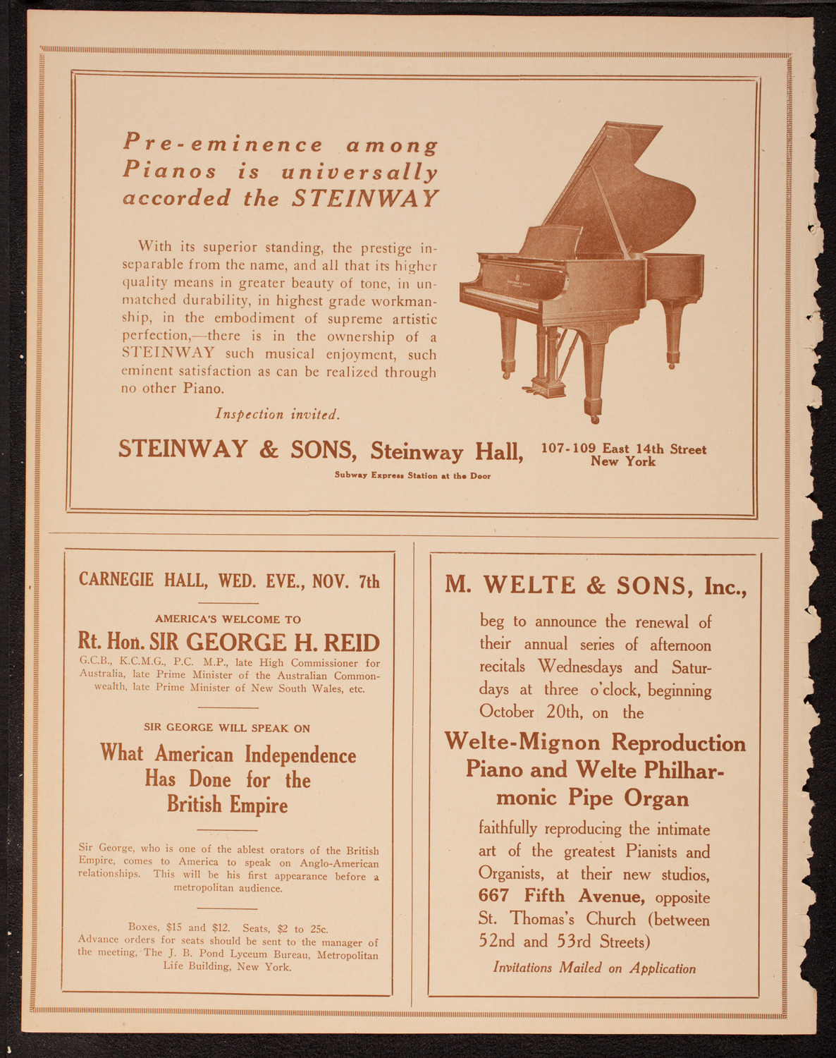 New York Symphony Orchestra, October 27, 1917, program page 4