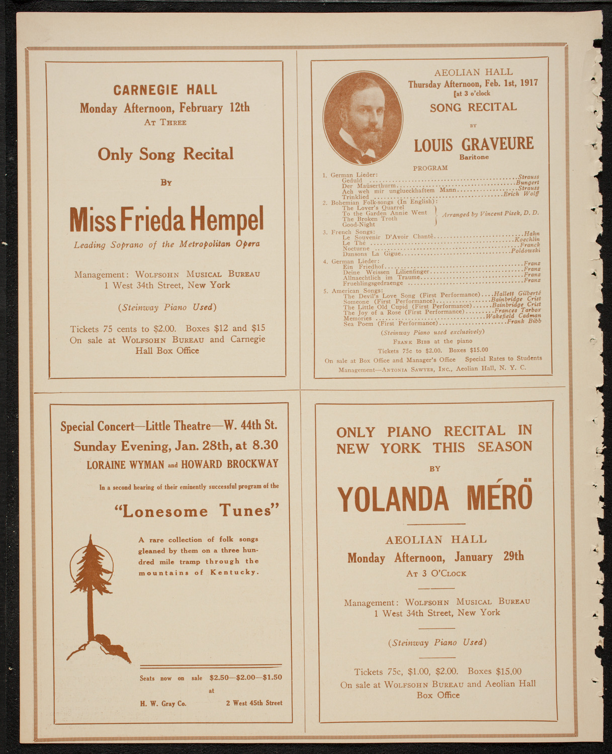 New York Philharmonic, January 25, 1917, program page 10