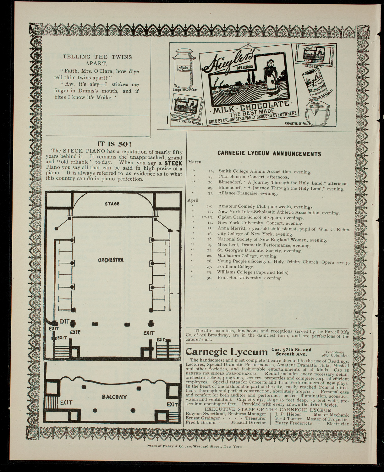 Miss Spence School Society/ Benefit: Class for Crippled Children, March 25, 1904, program page 4