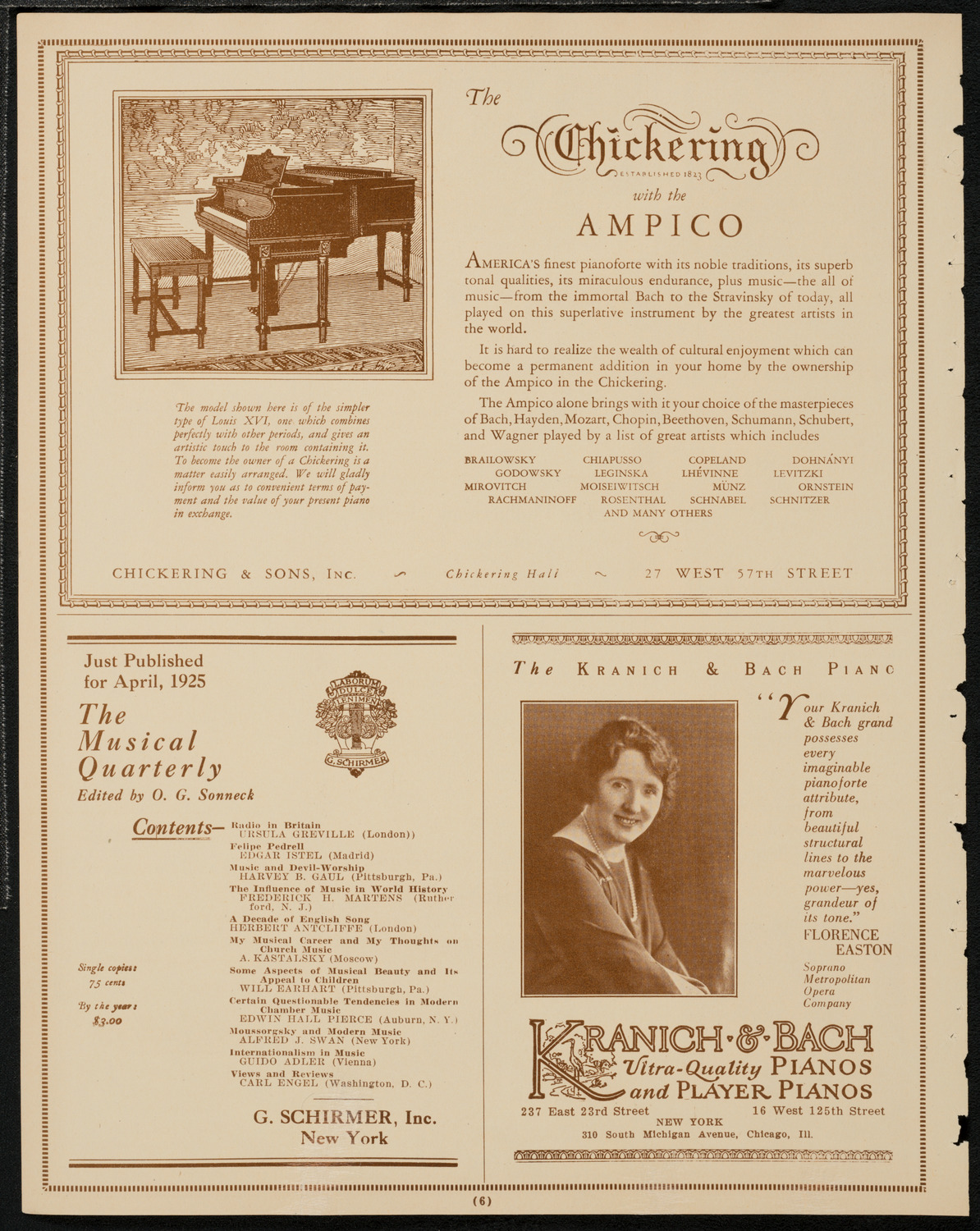 New York Philharmonic, April 3, 1925, program page 6