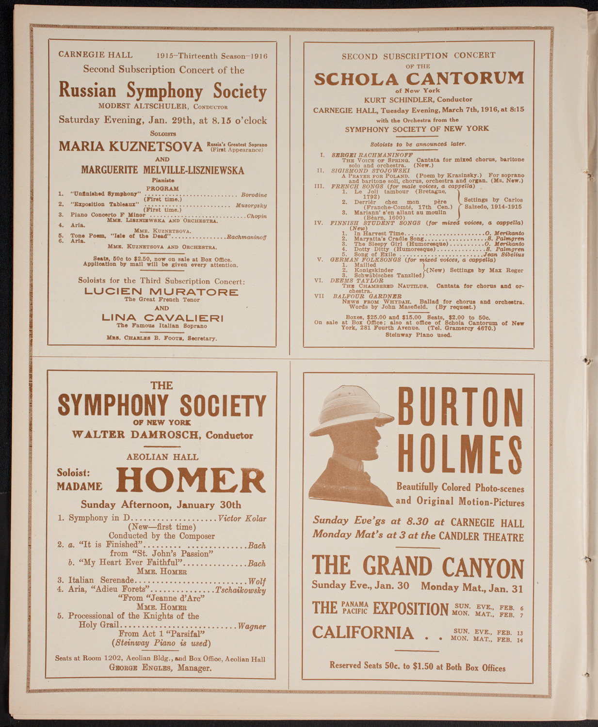 Josef Hofmann, Piano, January 29, 1916, program page 8