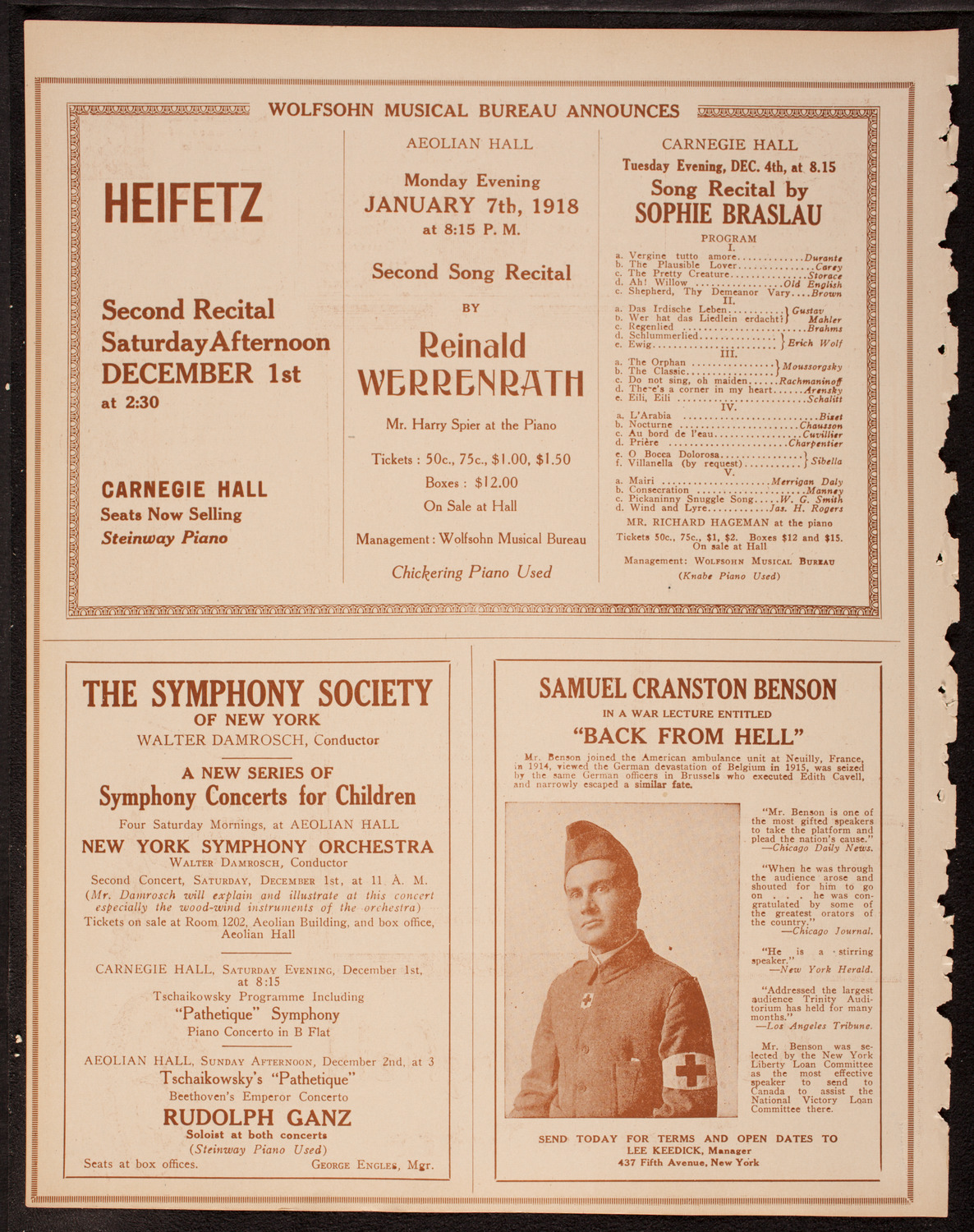 Lecture by Sergeant Arthur Guy Empey, November 28, 1917, program page 8