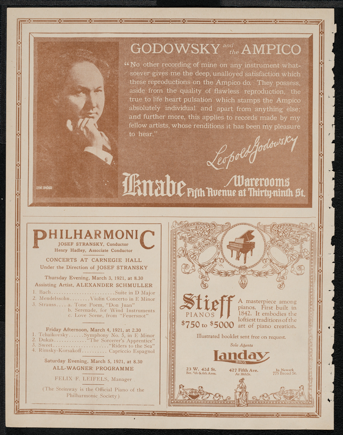 National Symphony Orchestra, March 1, 1921, program page 12