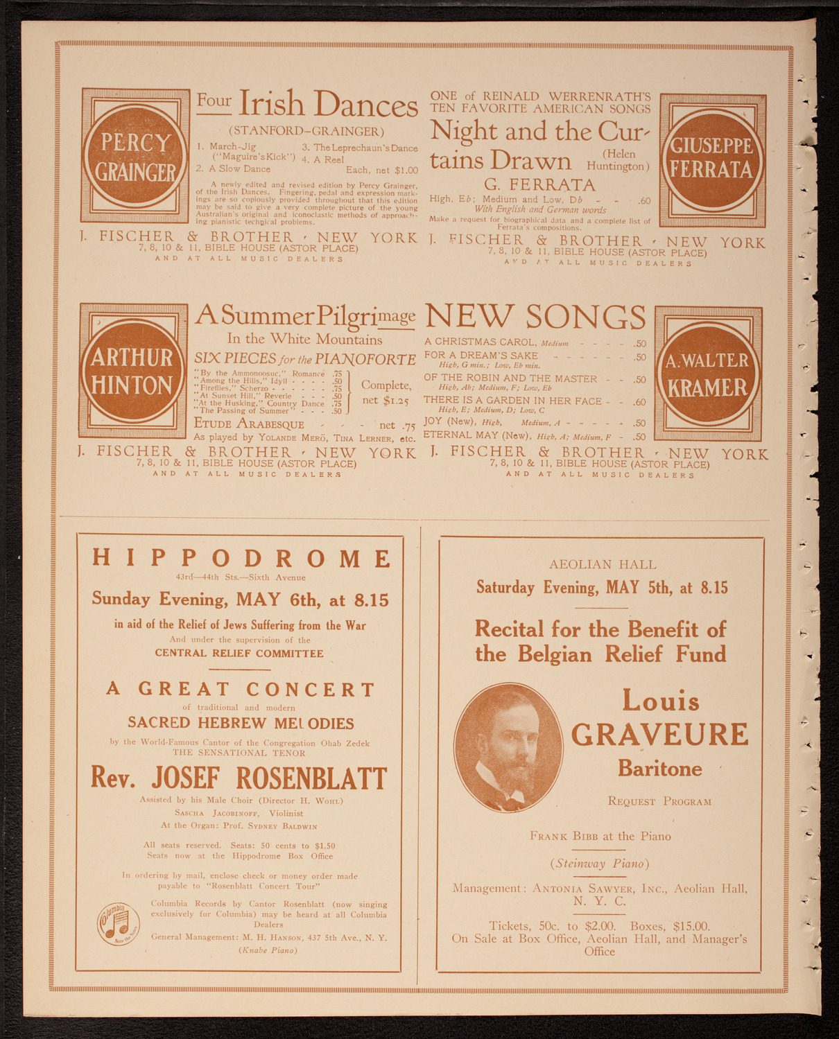 Society of the Friends of Music: Works of Ernest Bloch, May 3, 1917, program page 10