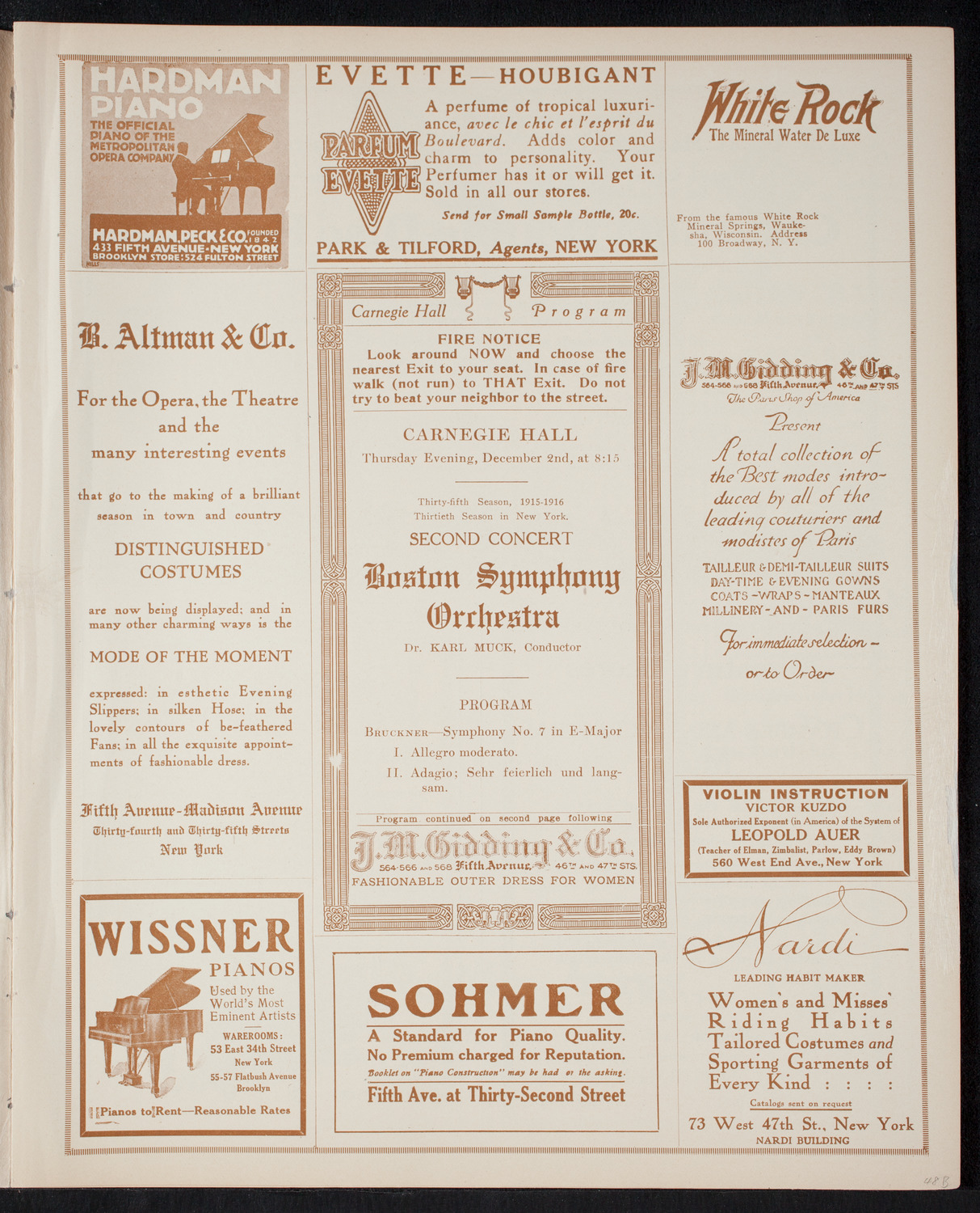 Boston Symphony Orchestra, December 2, 1915, program page 5