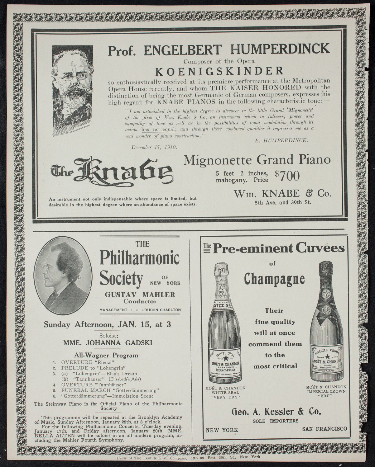 New York Symphony Orchestra: Benefit for the Council of Jewish Women, New York Section, January 14, 1911, program page 12