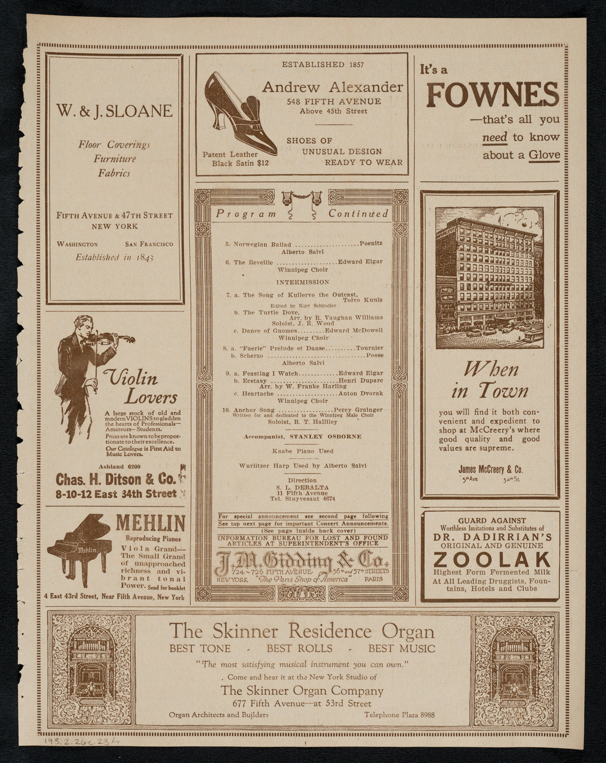 Winnipeg Male Voice Choir, February 26, 1923, program page 7