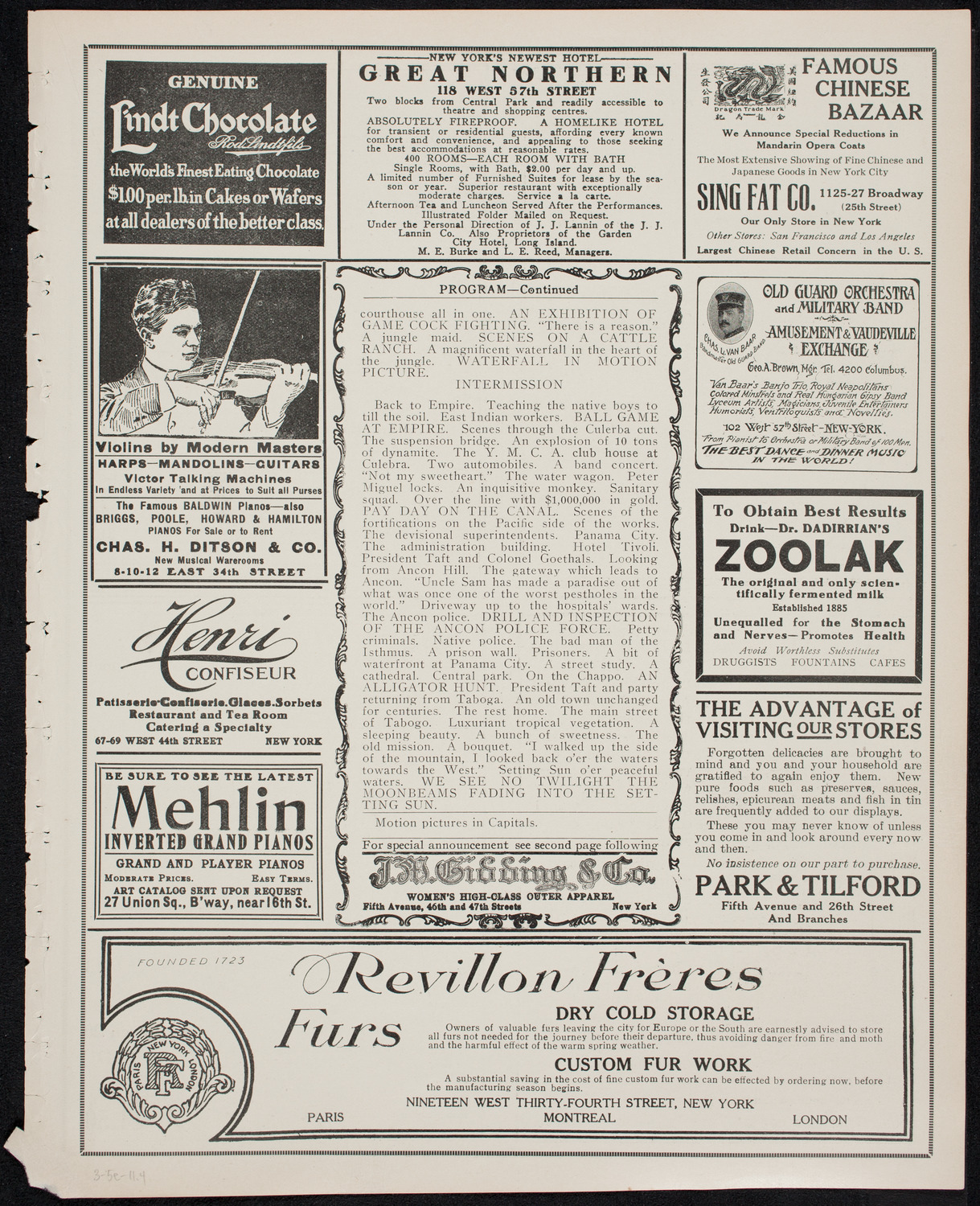 Farnsworth's Travel Talks, March 5, 1911, program page 7