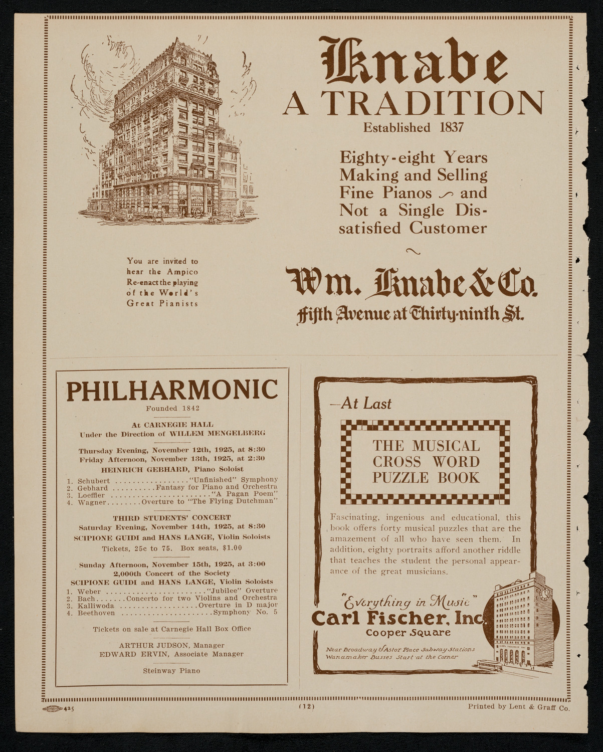 Esther Dale, Soprano, November 9, 1925, program page 12