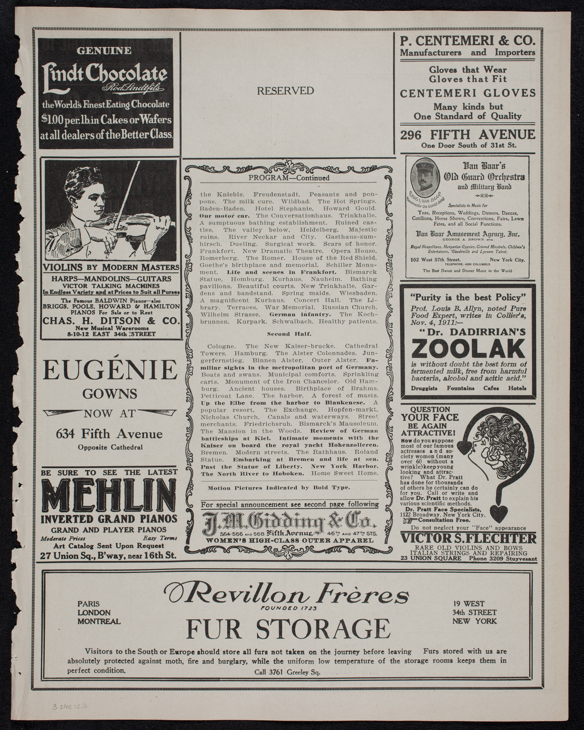 Newman Traveltalks: Germany, March 24, 1912, program page 7