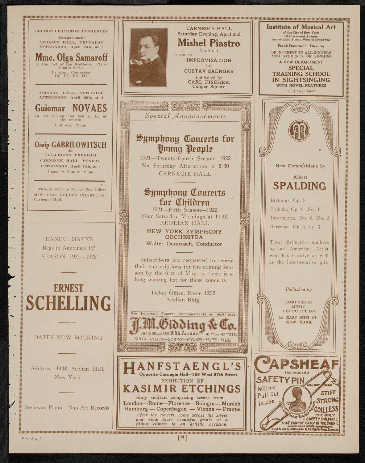 Citizens' Meeting to Obtain Justice for the Wounded, April 4, 1921, program page 9
