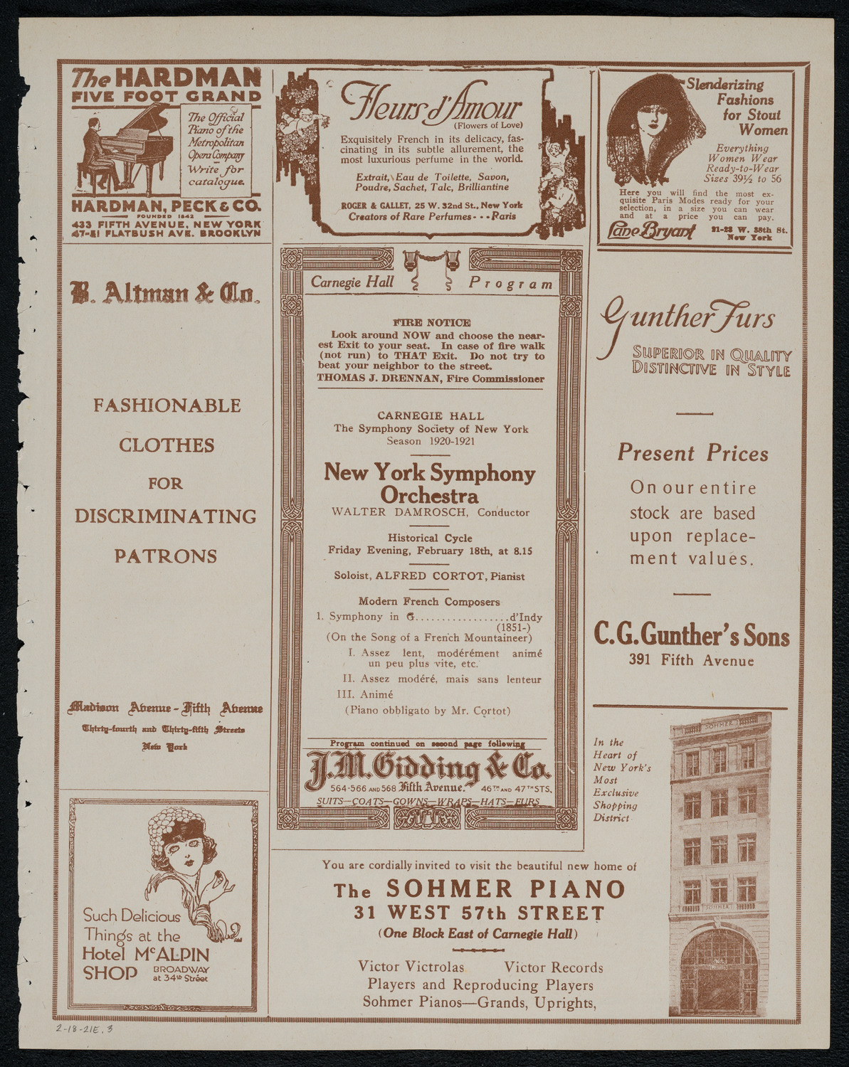 New York Symphony Orchestra, February 18, 1921, program page 5