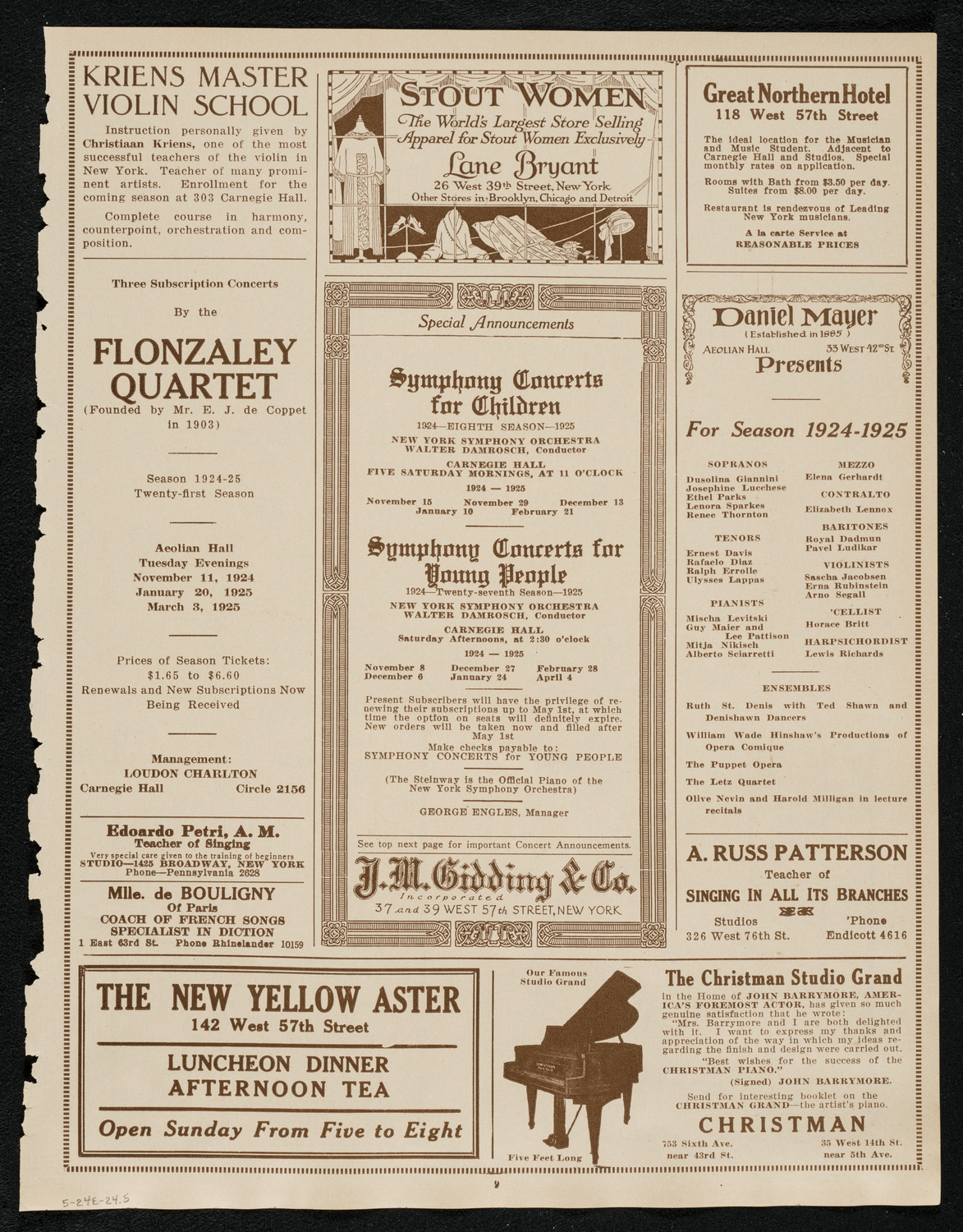 Kriens Symphony Club, May 24, 1924, program page 9