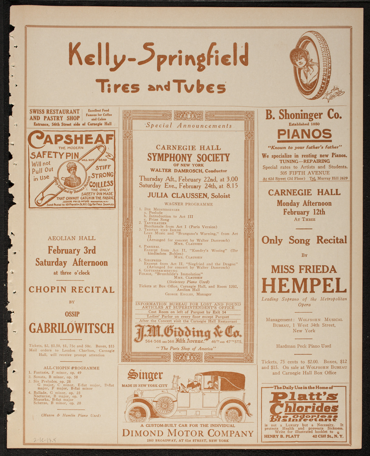 Hampton Concert, February 1, 1917, program page 9